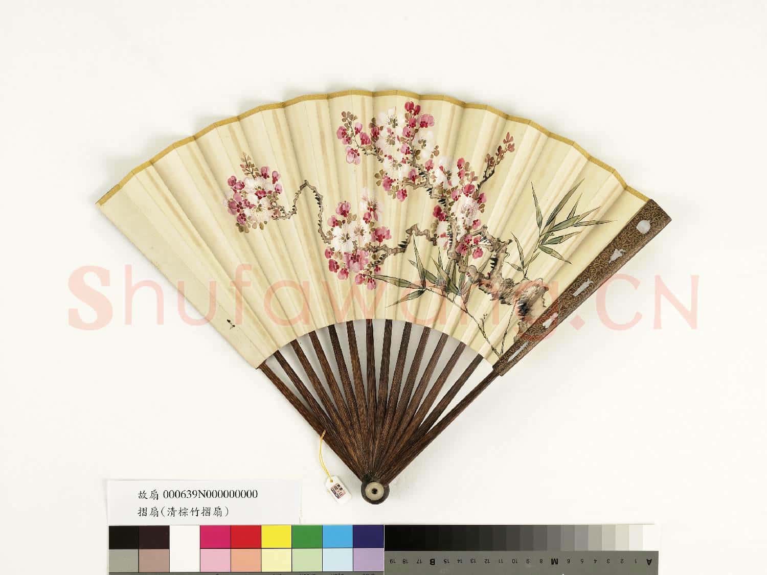 清人花卉 成扇