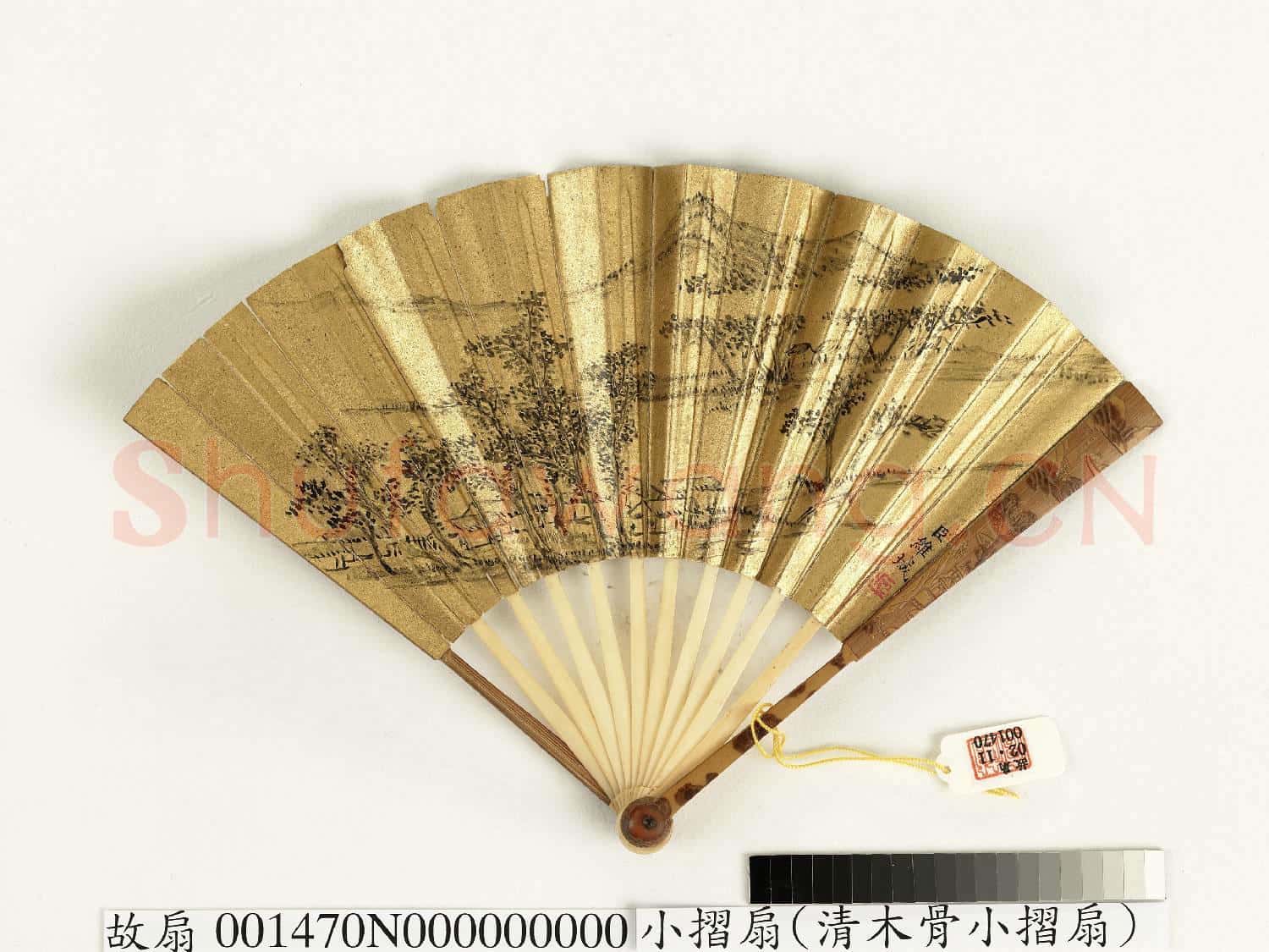 清張照書乾隆御製華嚴洞勒壁錢維城畫山水 成扇