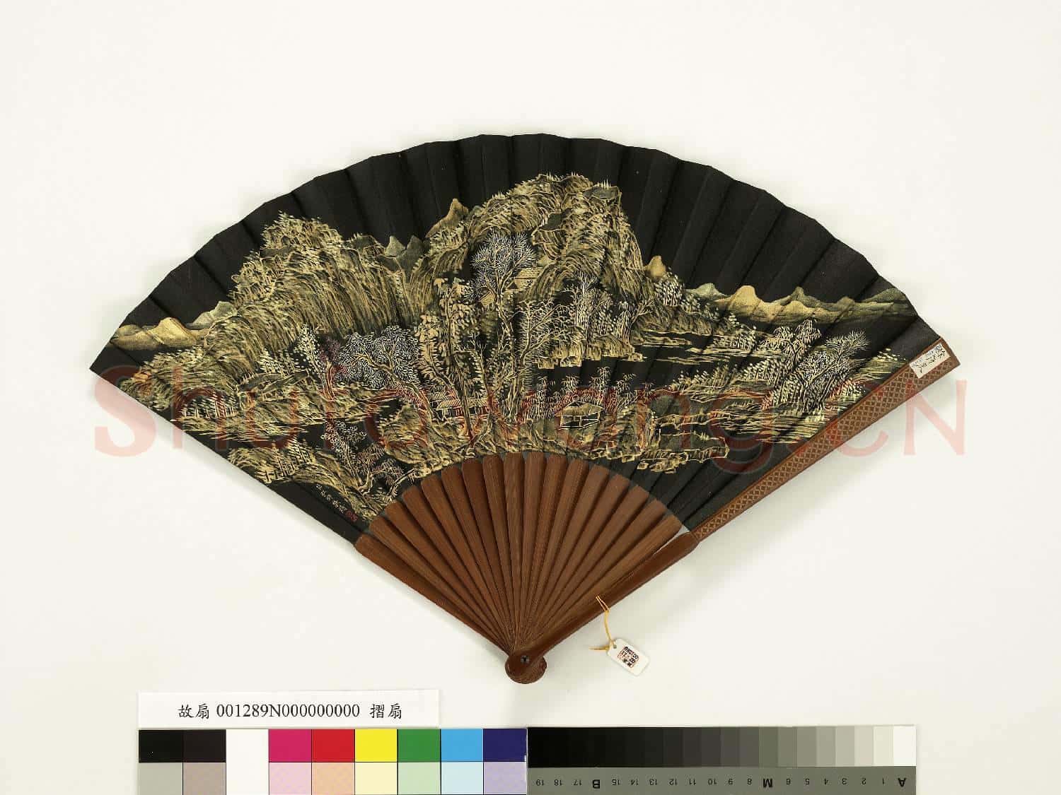 清永琰書乾隆御製題養和精舍弘旿畫山水 成扇