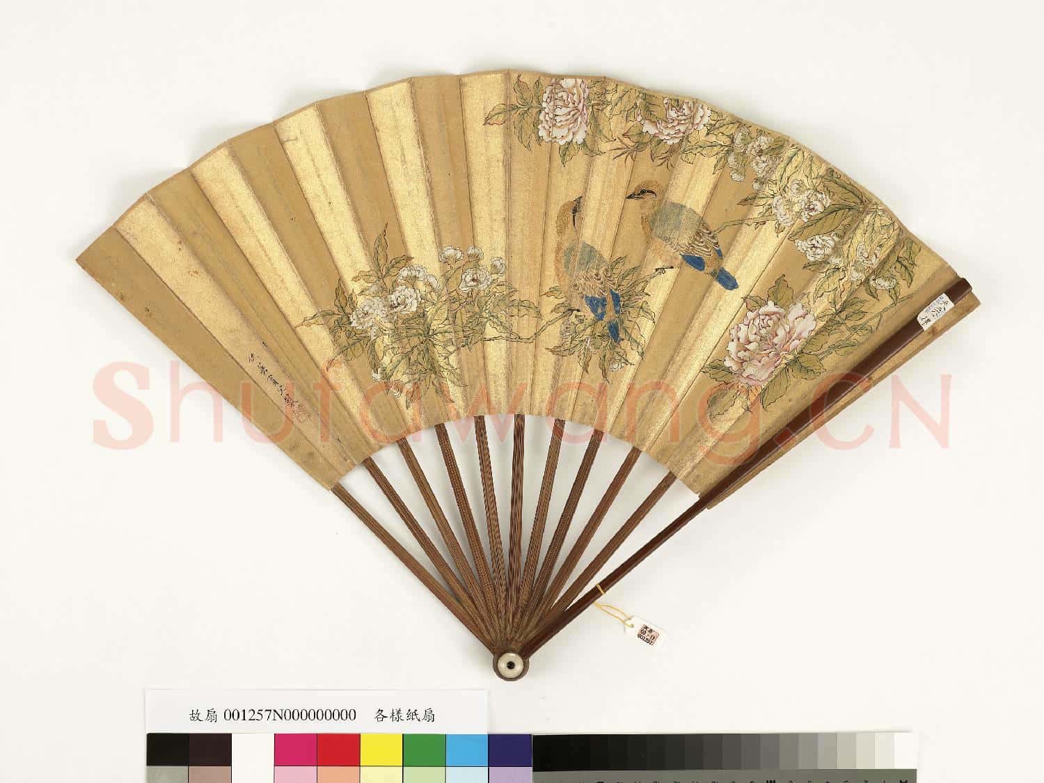 清乾隆御臨顏真卿乞米帖明仇英畫花鳥 成扇 清乾隆御臨顏真卿乞米帖