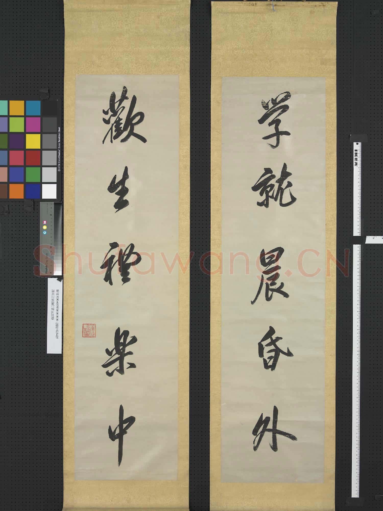 清雍正宸翰行書五言聯 軸
