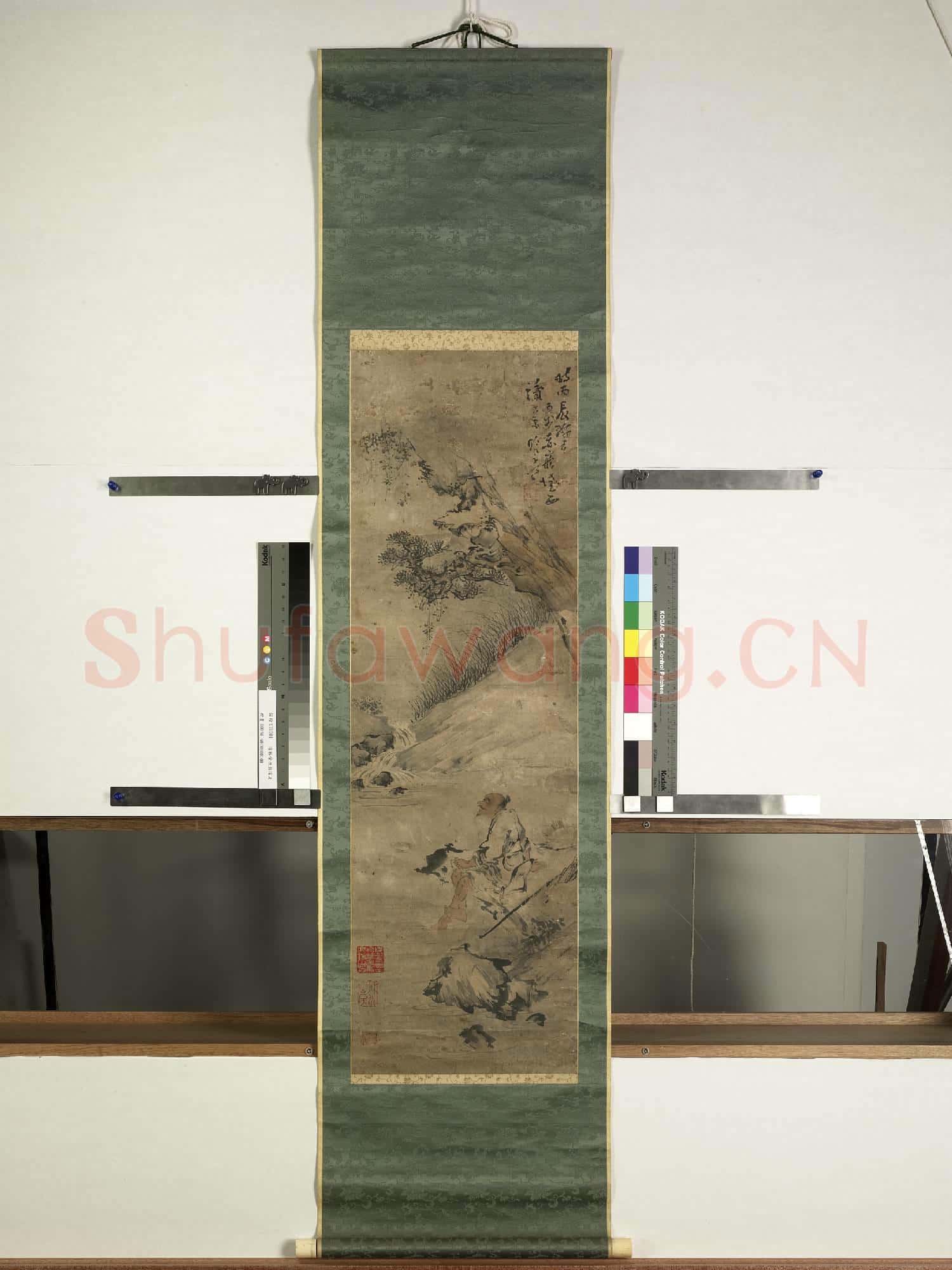 清.林覺樵翁濯足軸.贈畫
