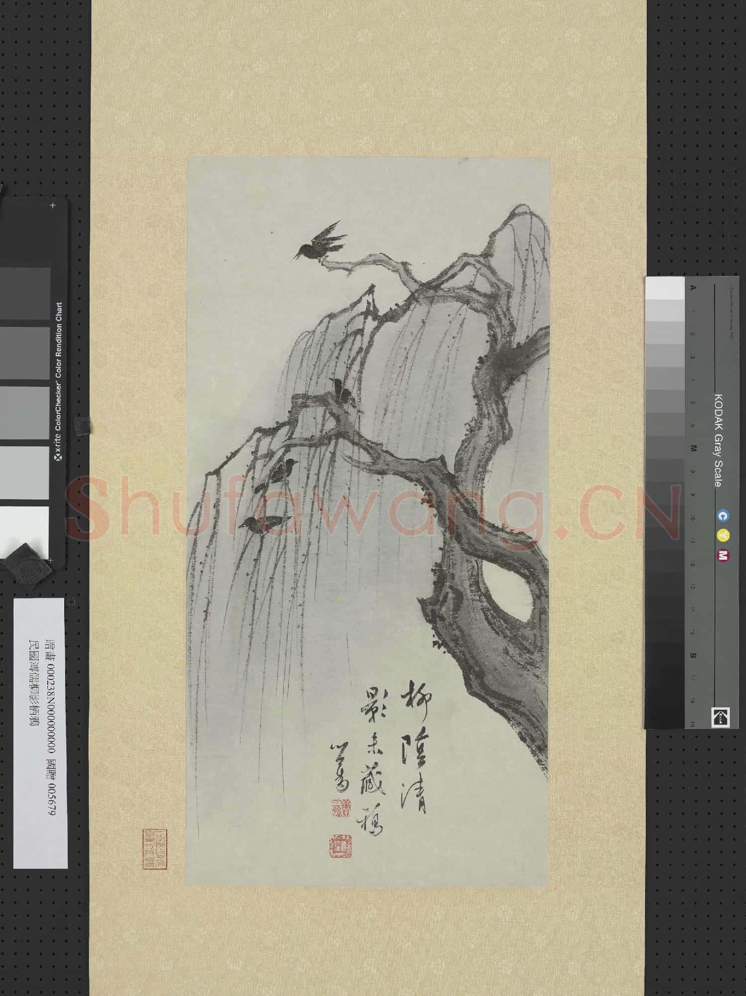 民國溥儒柳影栖鴉 軸