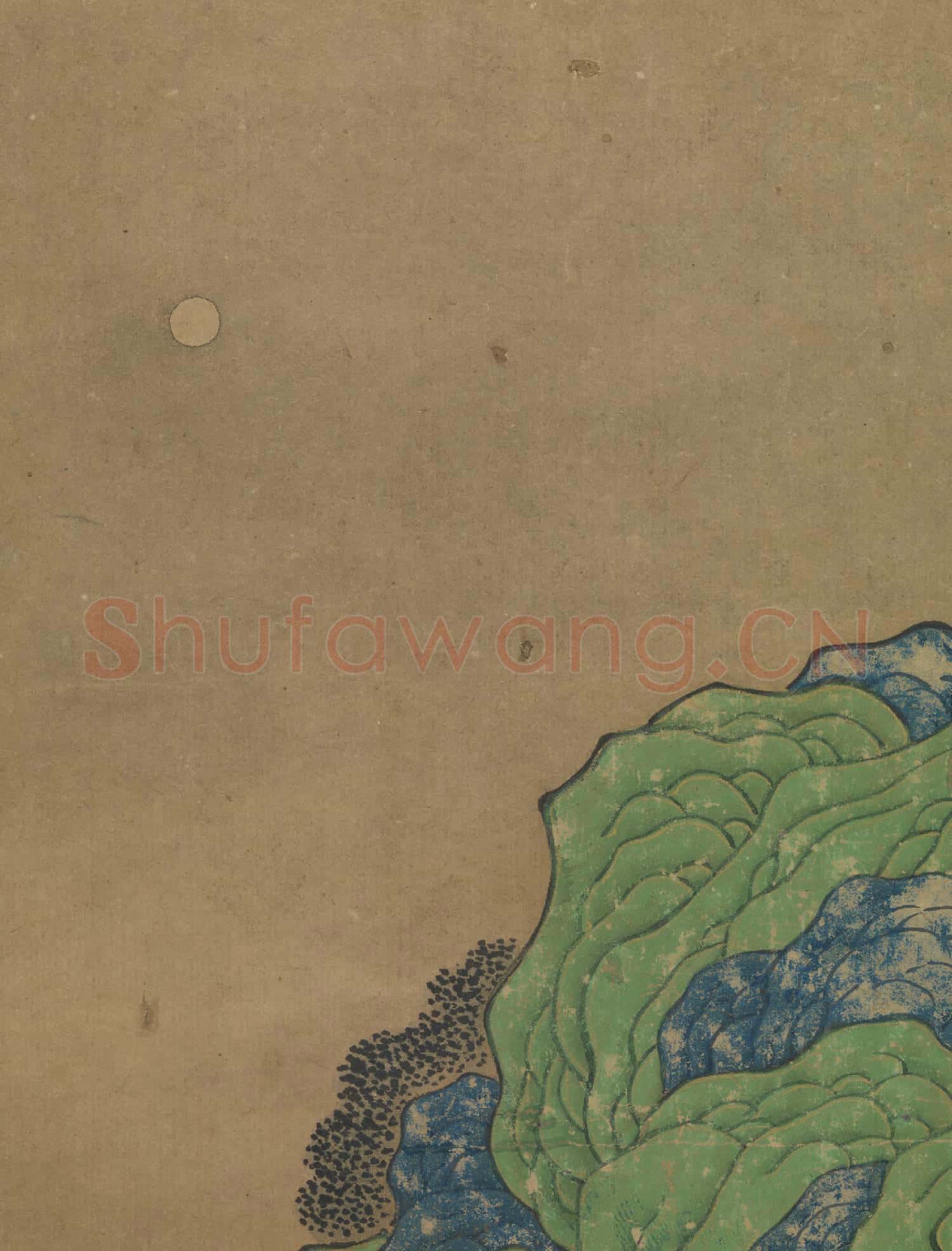 無款青綠漢宮夜宴圖四屏 鏡片 提燈赴會