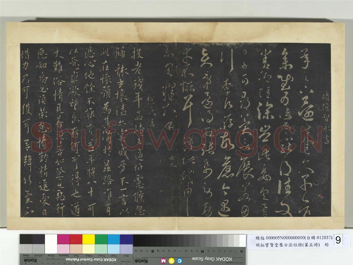 明拓寶賢堂集古法帖冊(第五冊)冊 隋僧智永承足下帖
