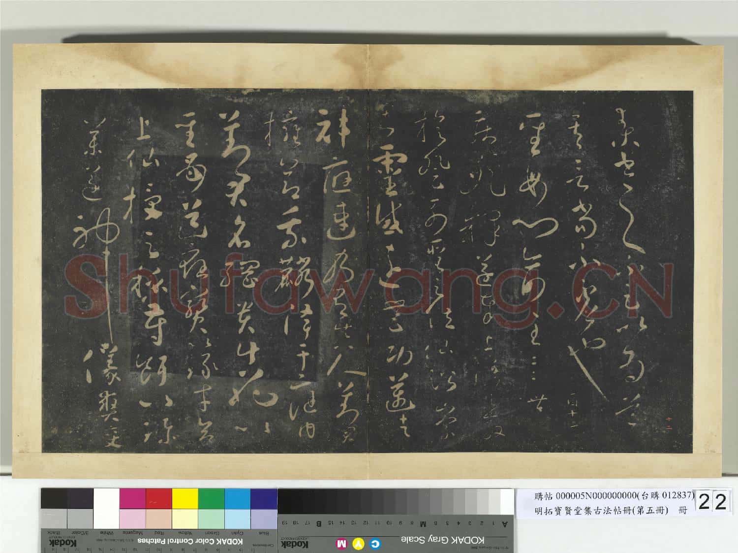明拓寶賢堂集古法帖冊(第五冊)冊 唐懷素真書過鍾帖