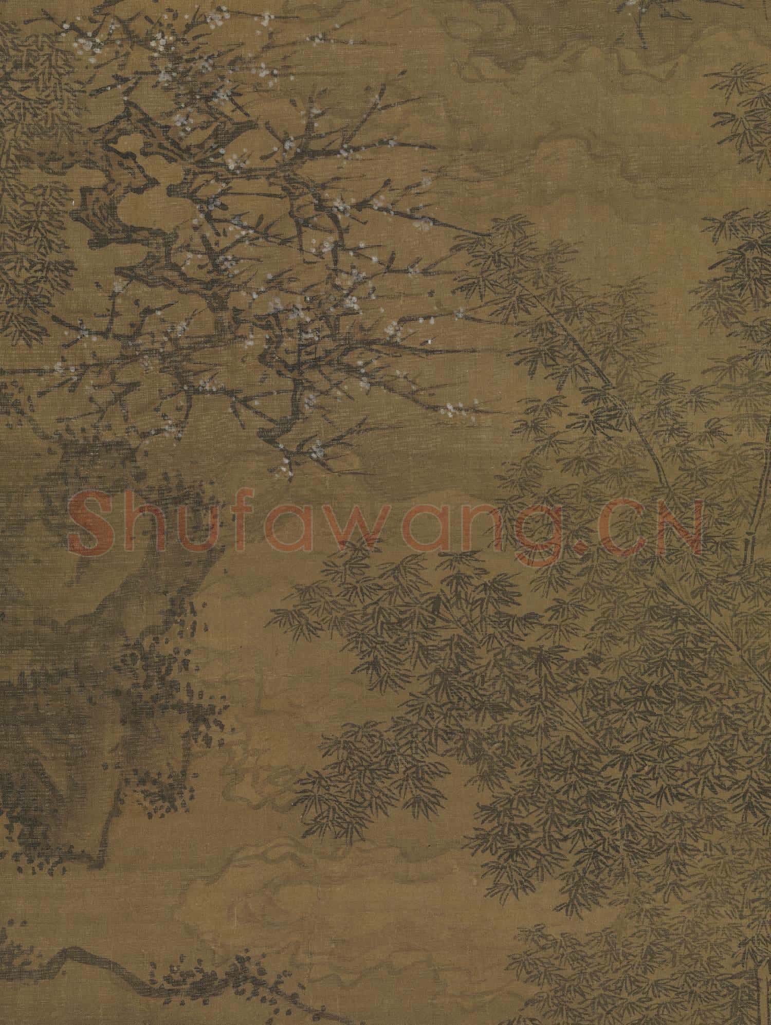明謝時臣竹泉行樂 軸