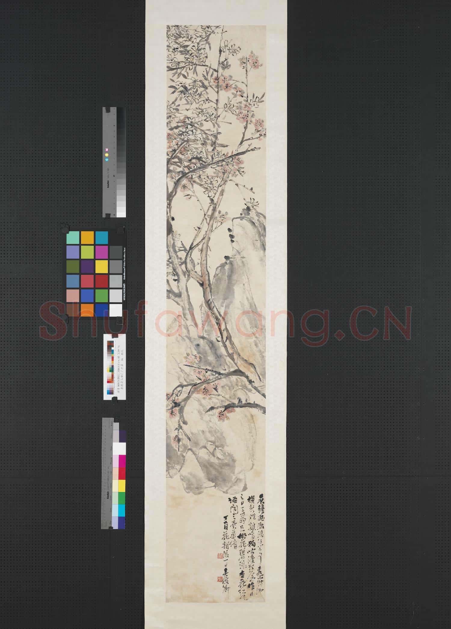 清吳昌碩花卉四屏 軸 桃花