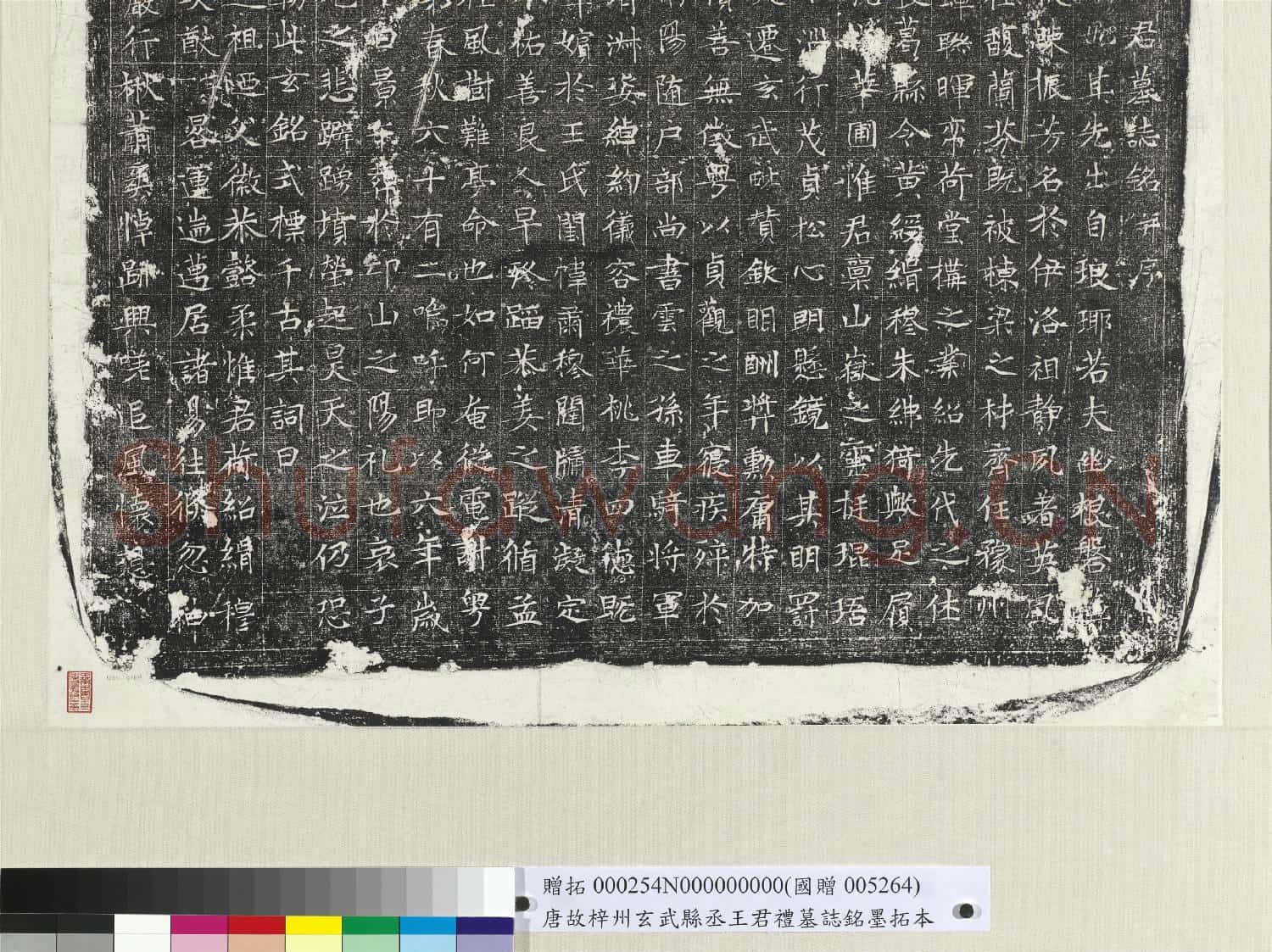 唐故梓州玄武縣丞王君禮墓誌銘墨拓本 軸