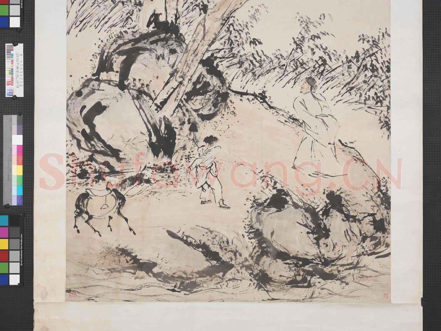 清高其佩松蔭牧馬 軸