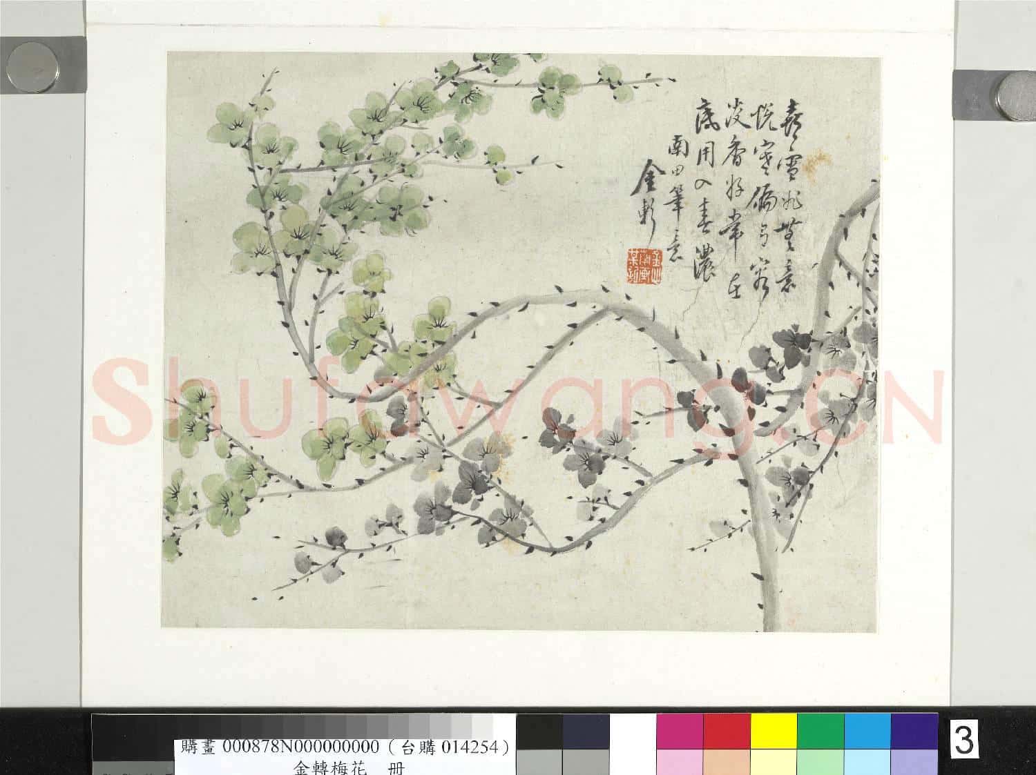 清金斕梅花 冊 喜雪非無意