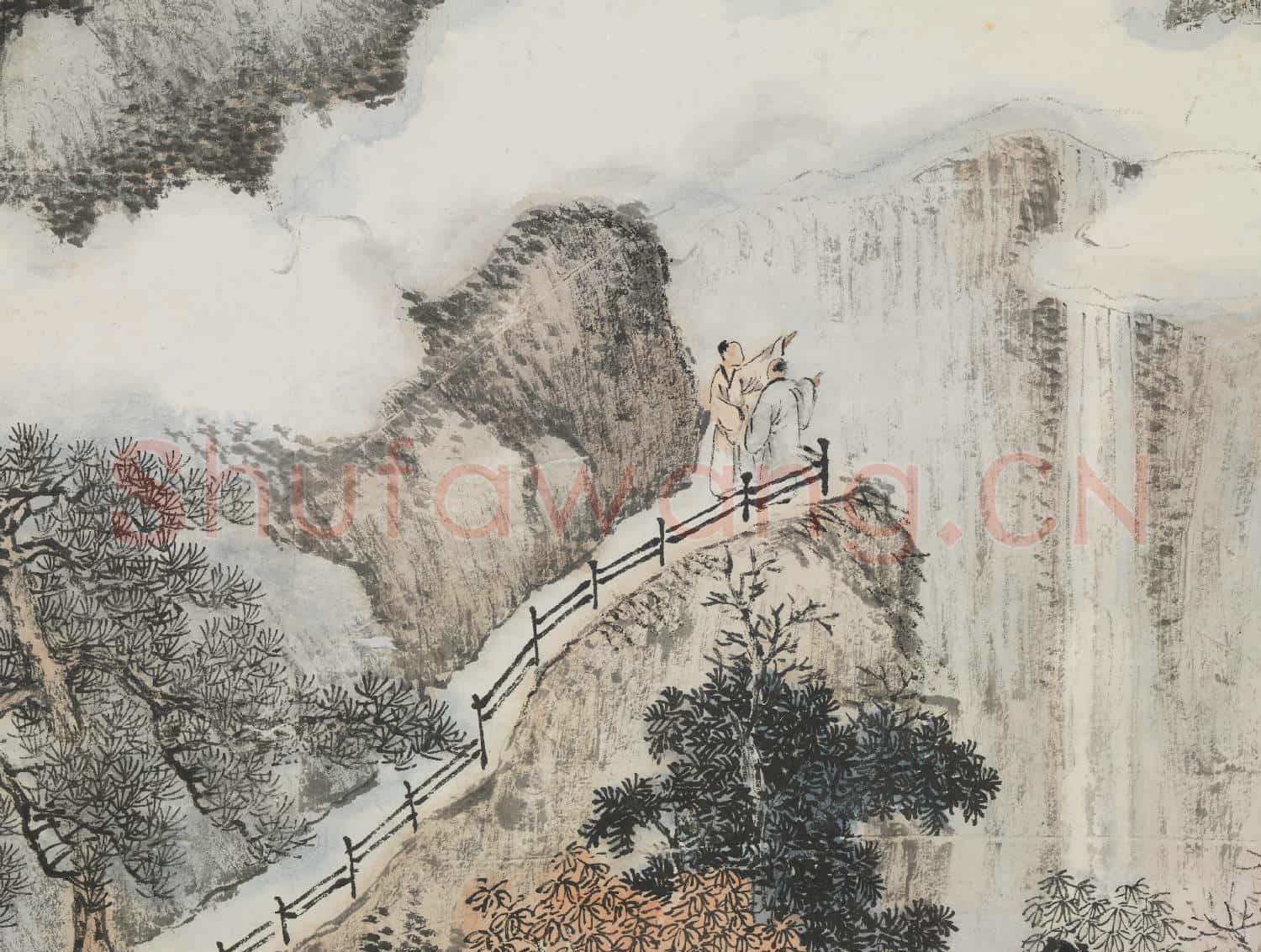 民國林紓廬山觀瀑 軸