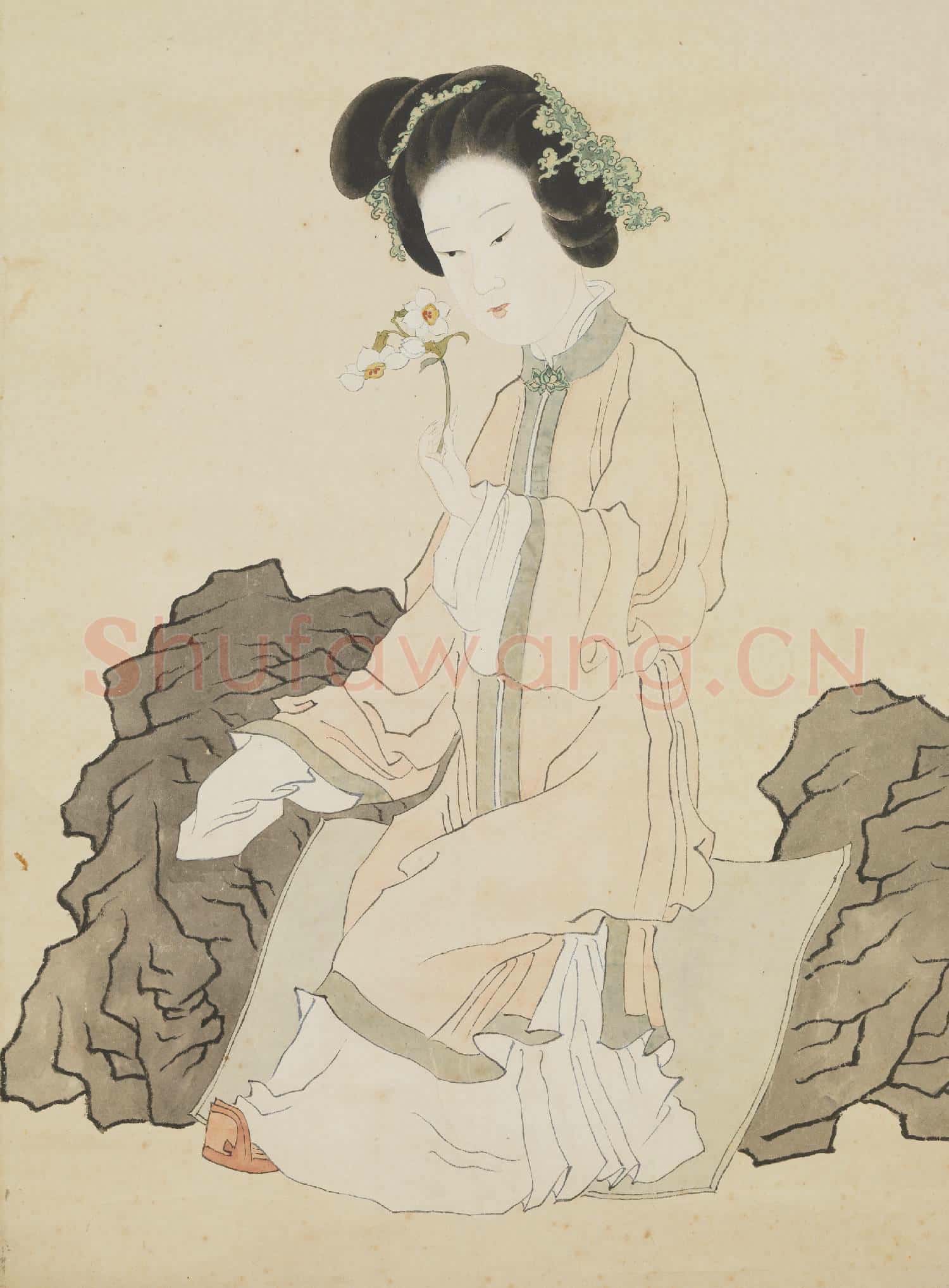民國吳湖帆仕女 軸