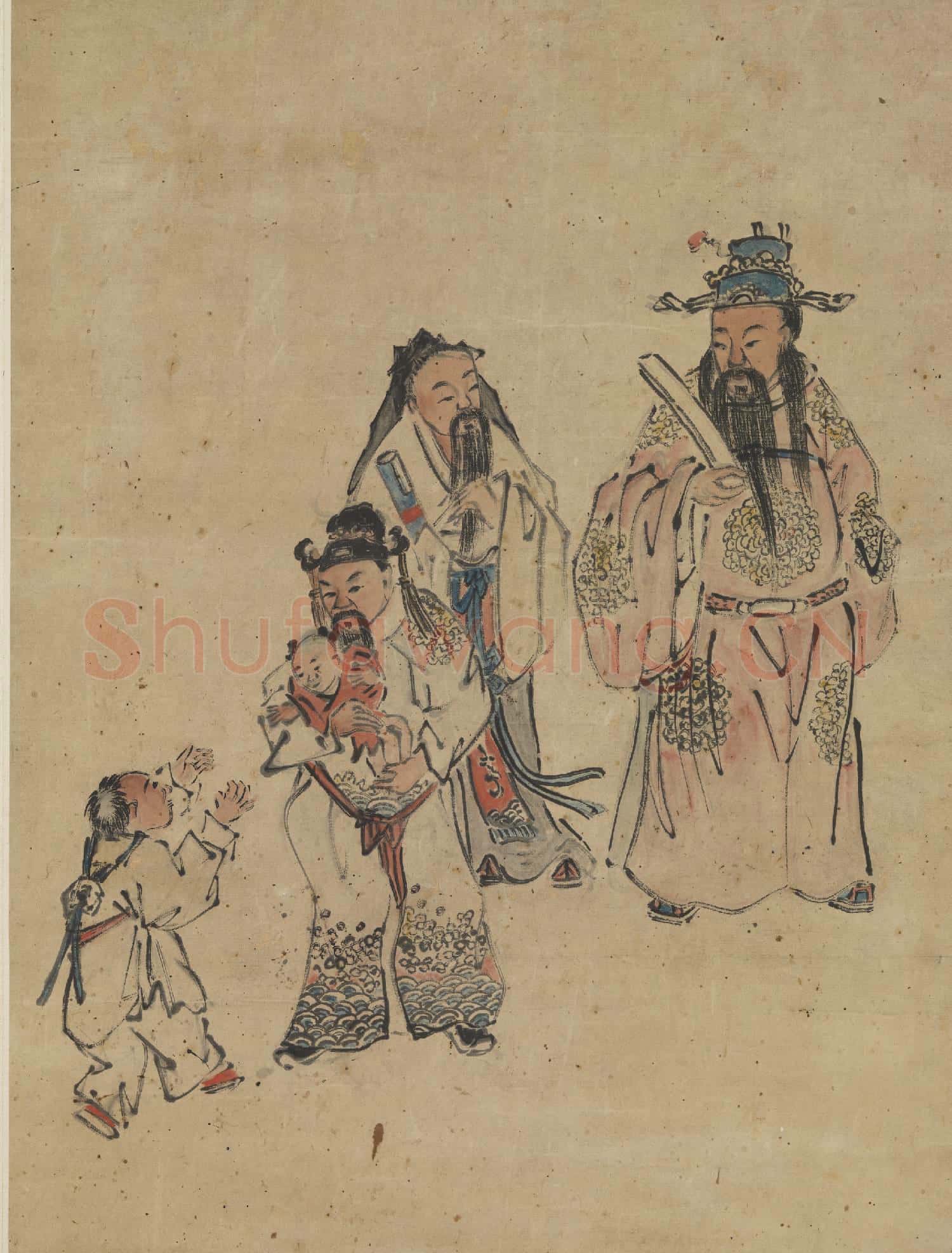清曾衍東天官麟誕 軸