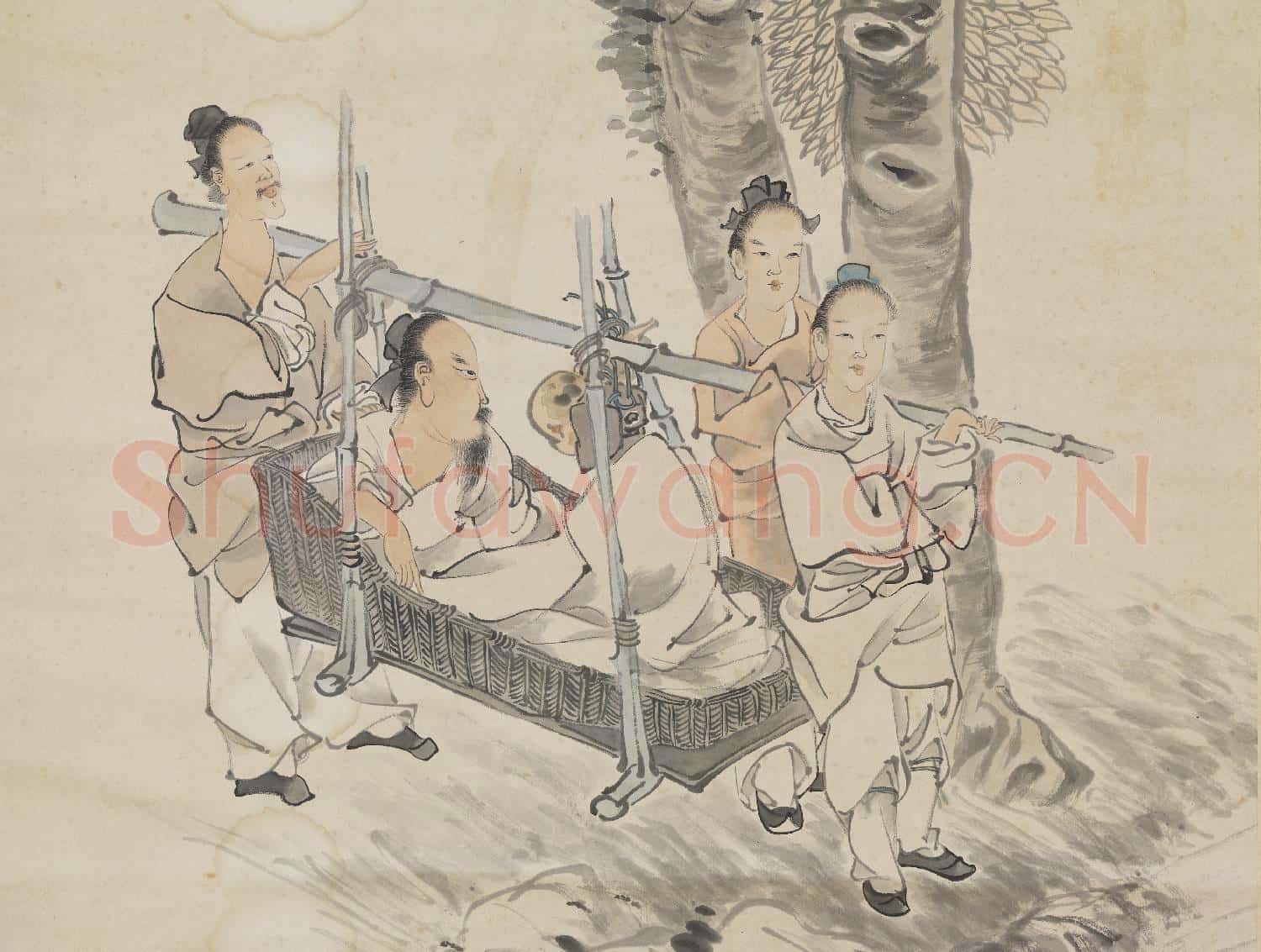 清倪田山輿圖 軸