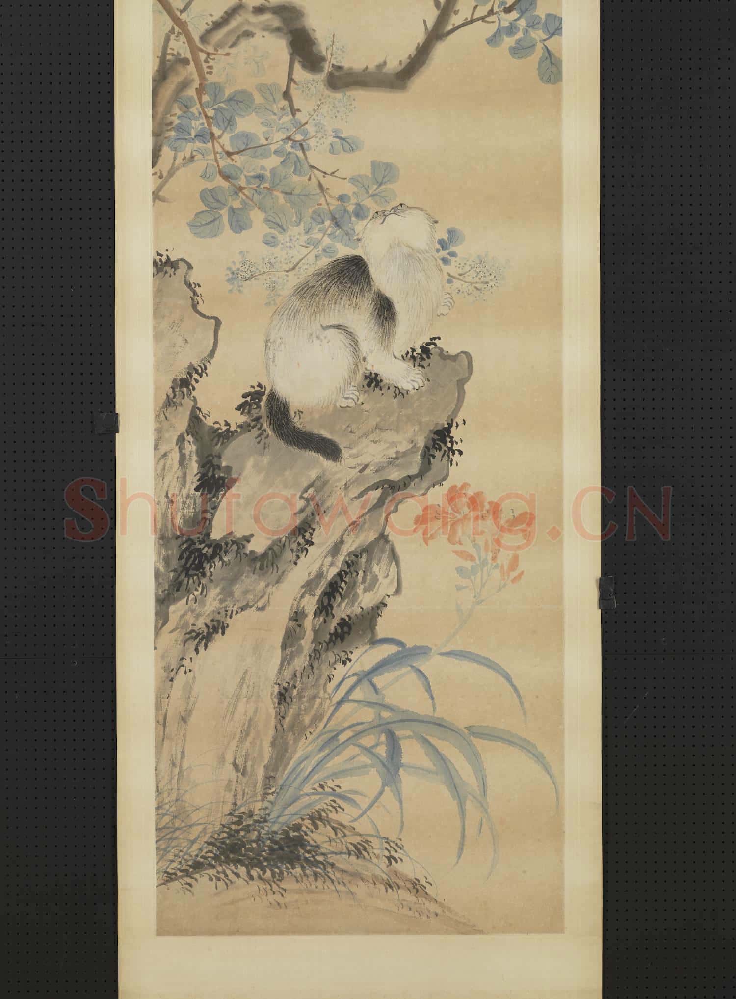 清張熊花鳥四屏 軸 耄耋圖