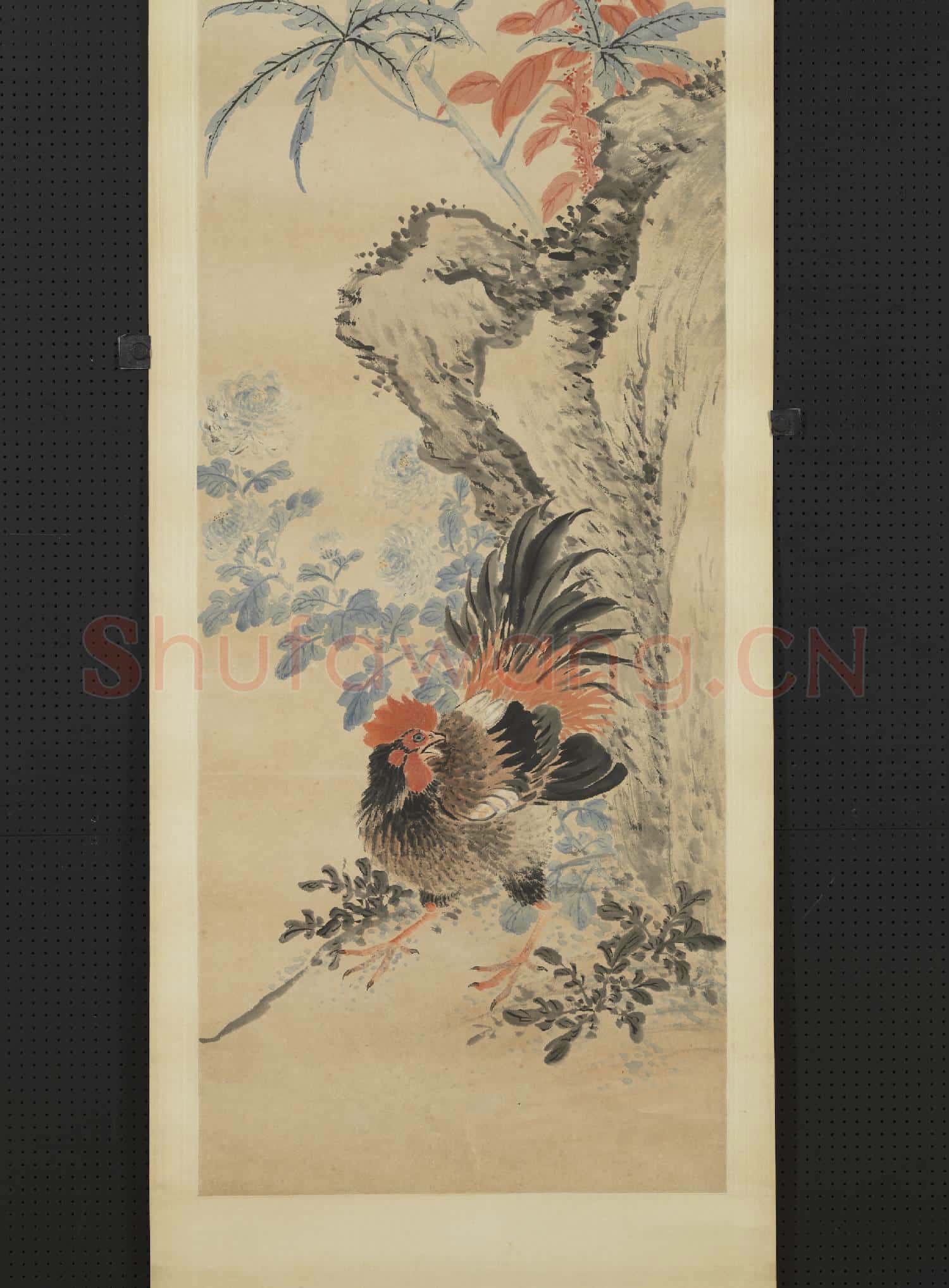 清張熊花鳥四屏 軸 秋堦艷卉
