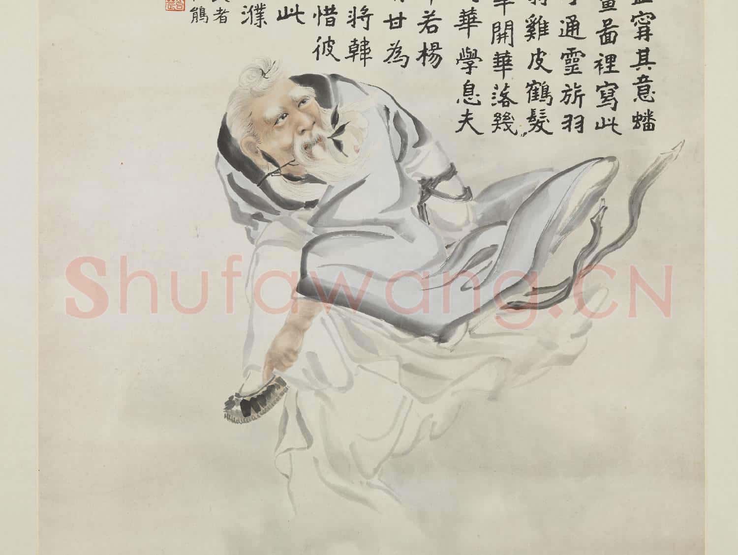 民國張善孖東方朔 軸