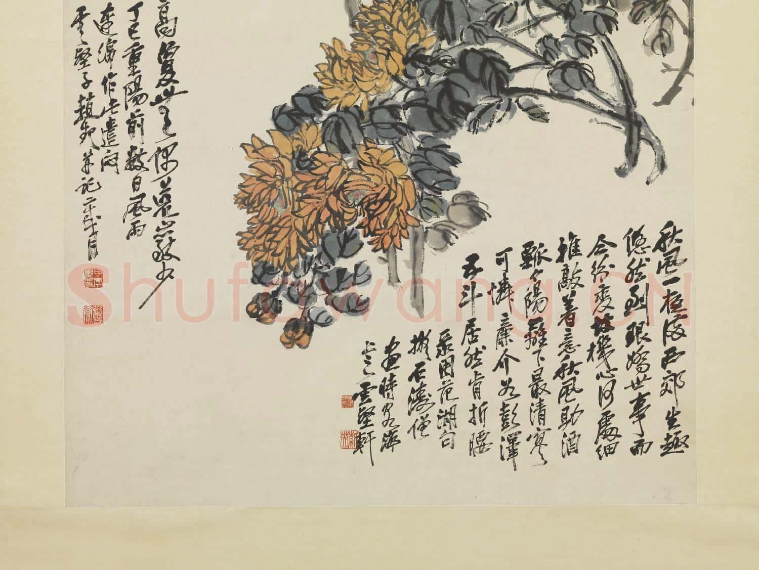 民國趙起菊花 軸