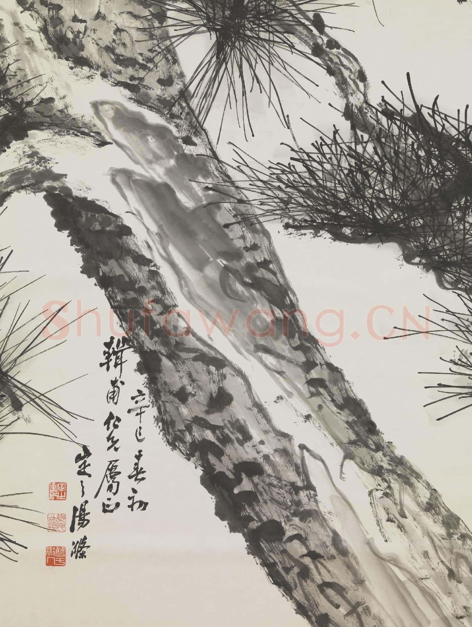 民國湯滌墨松 軸