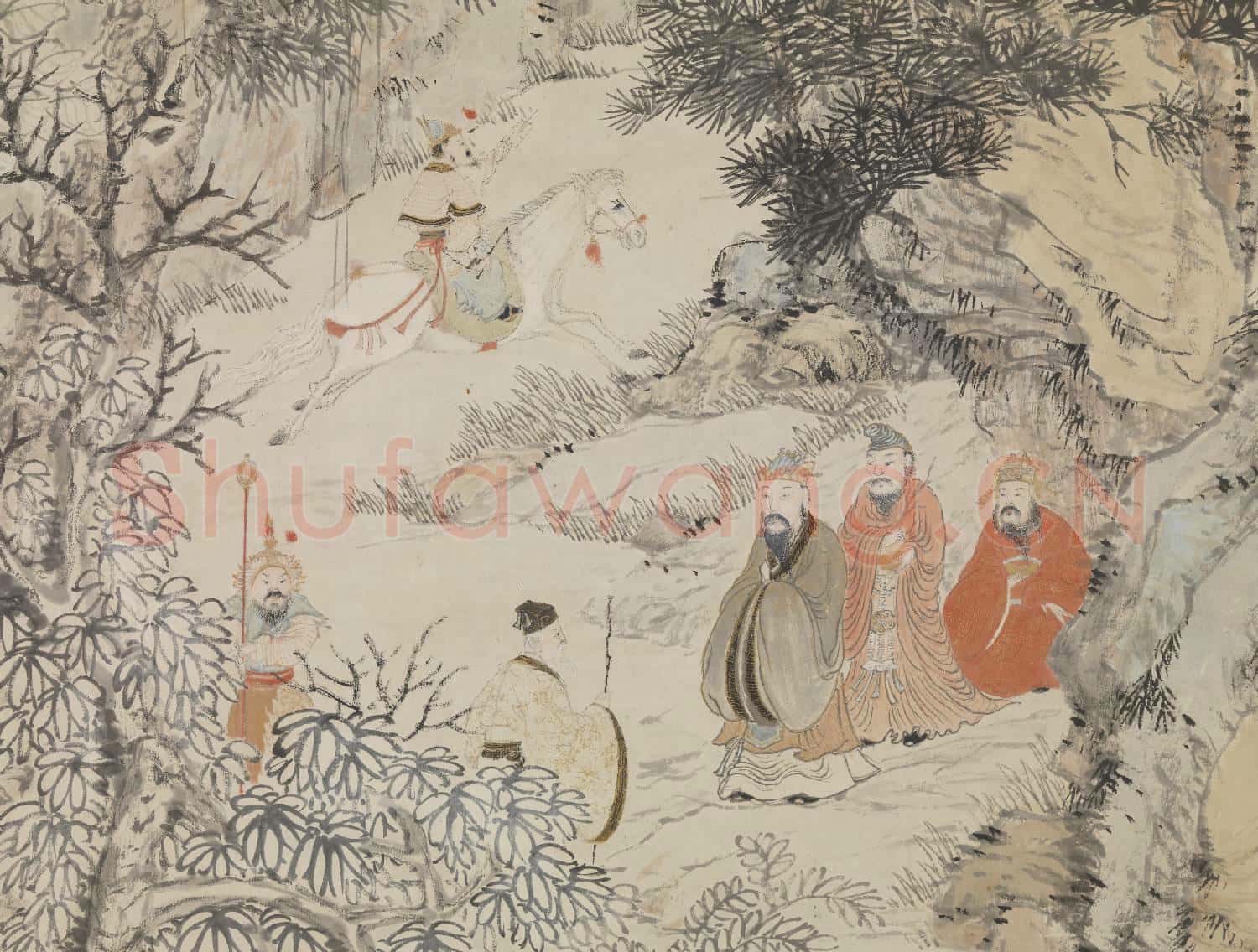 清任預山水人物 軸