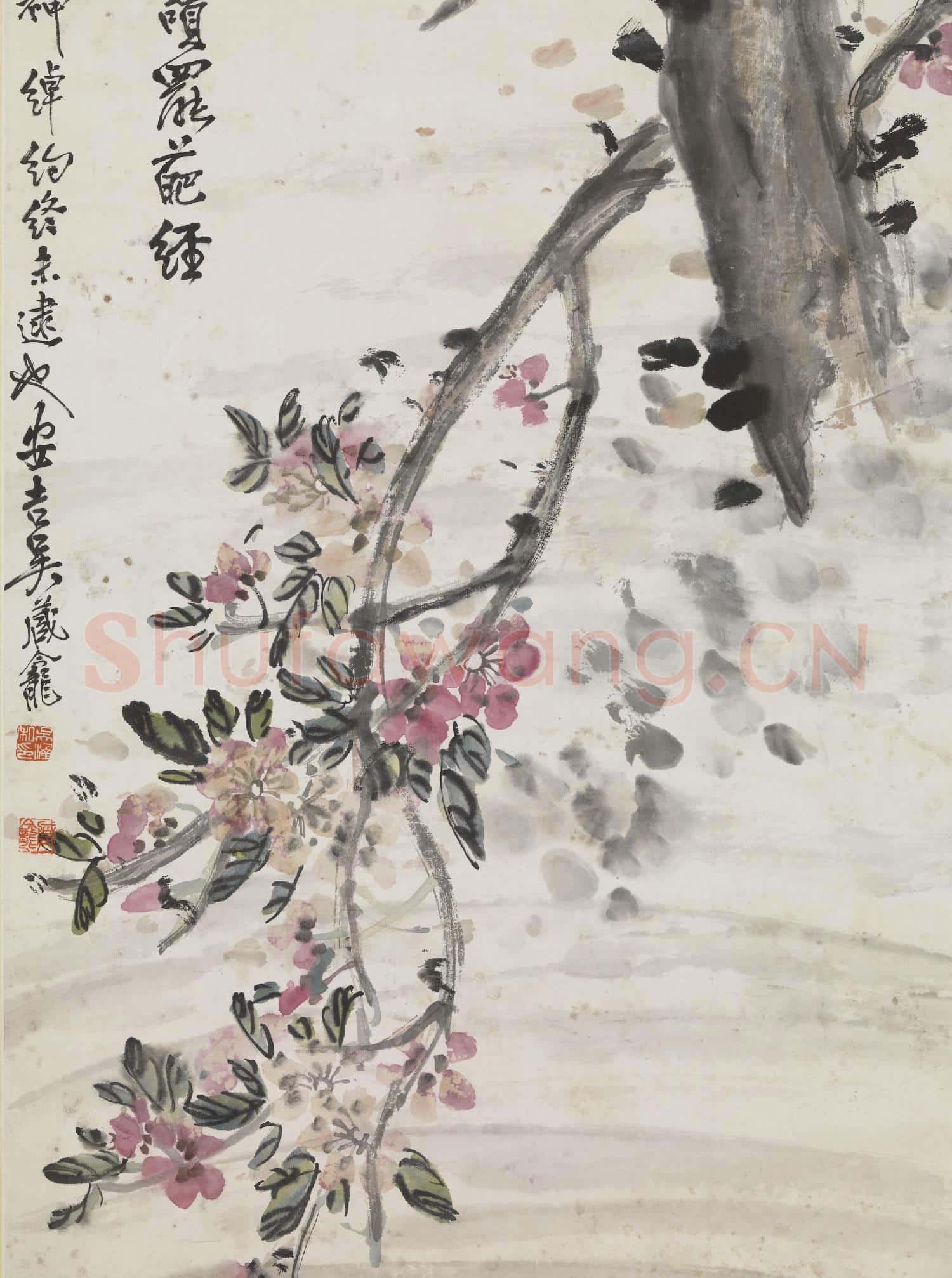 民國吳涵花卉 軸