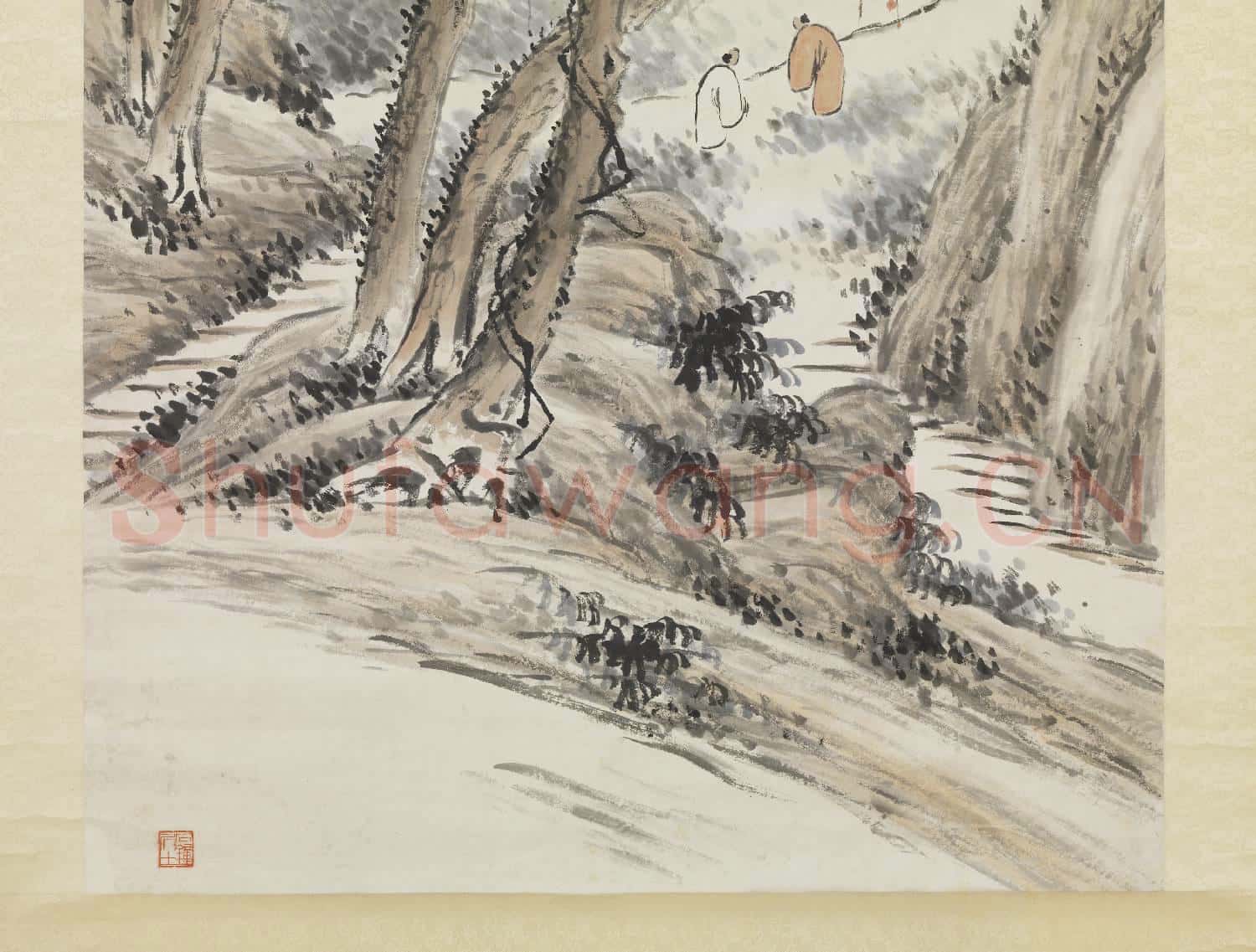 民國馮超然高邕合作山水 軸