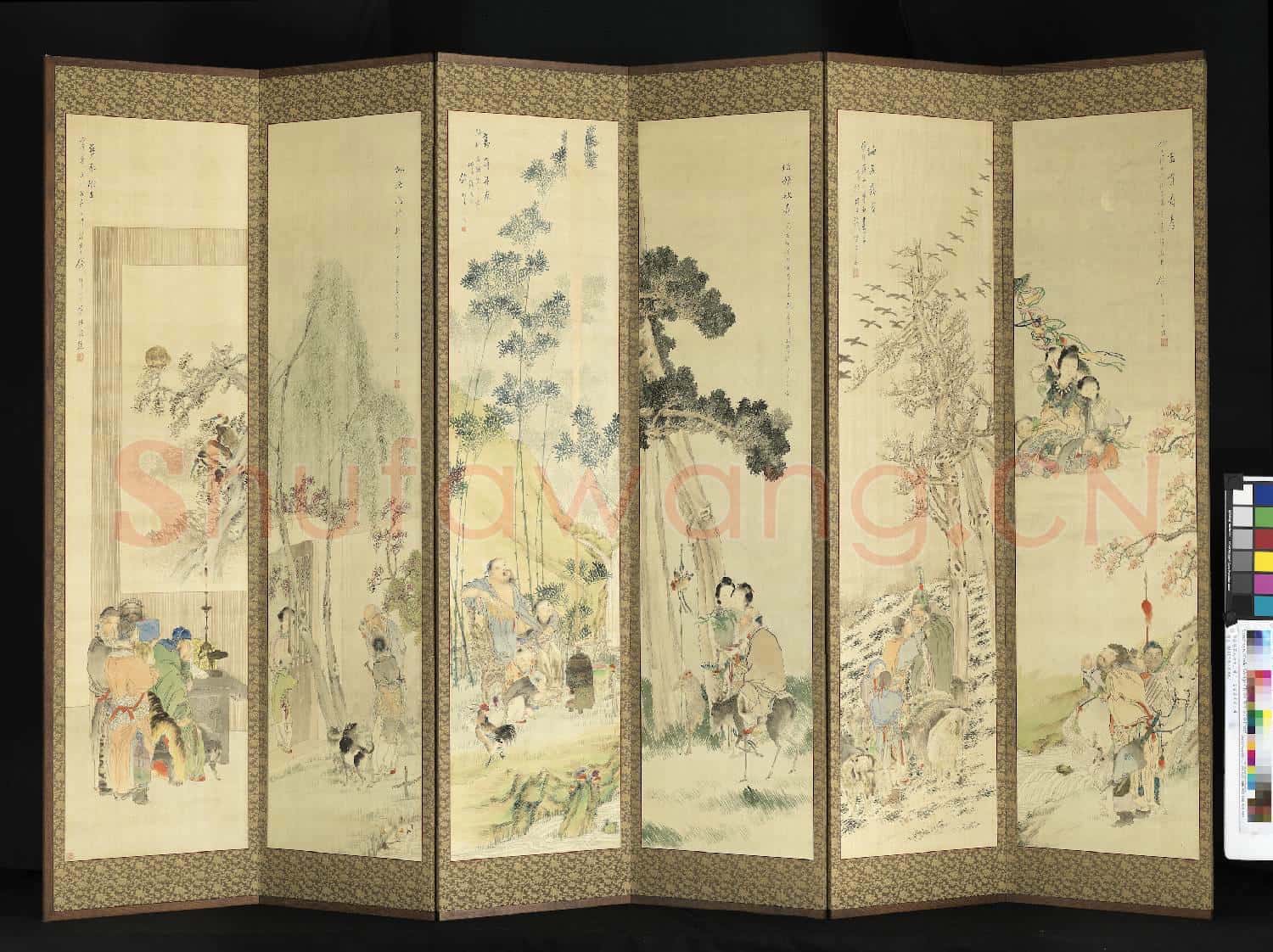 清錢慧安人物十二屏風 富貴壽考