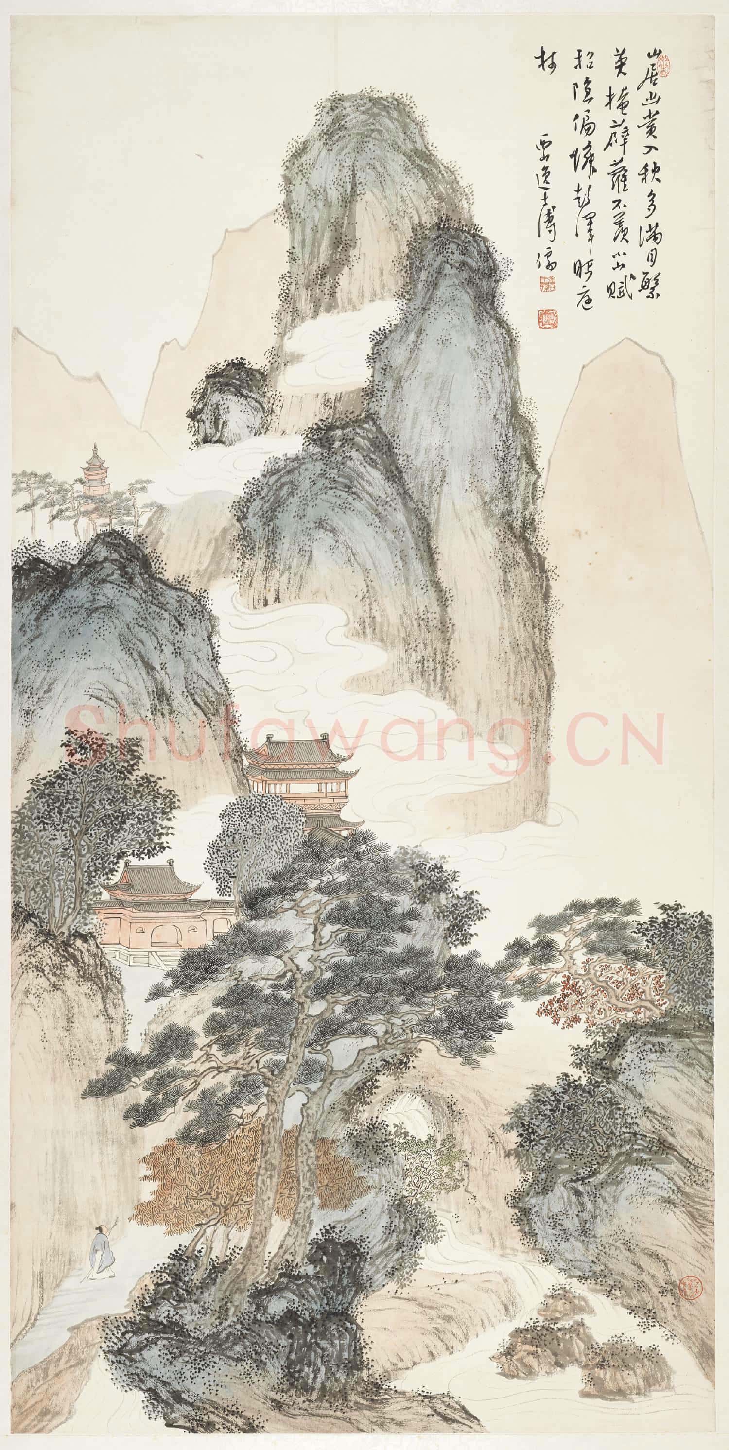 民國溥儒山居幽賞 單片