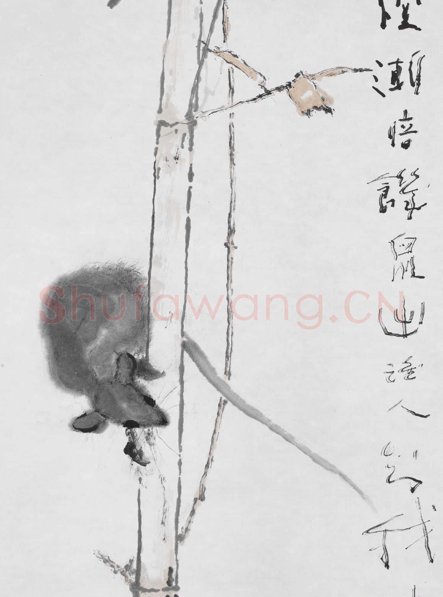 民國楊善深饑鼠圖 未裱