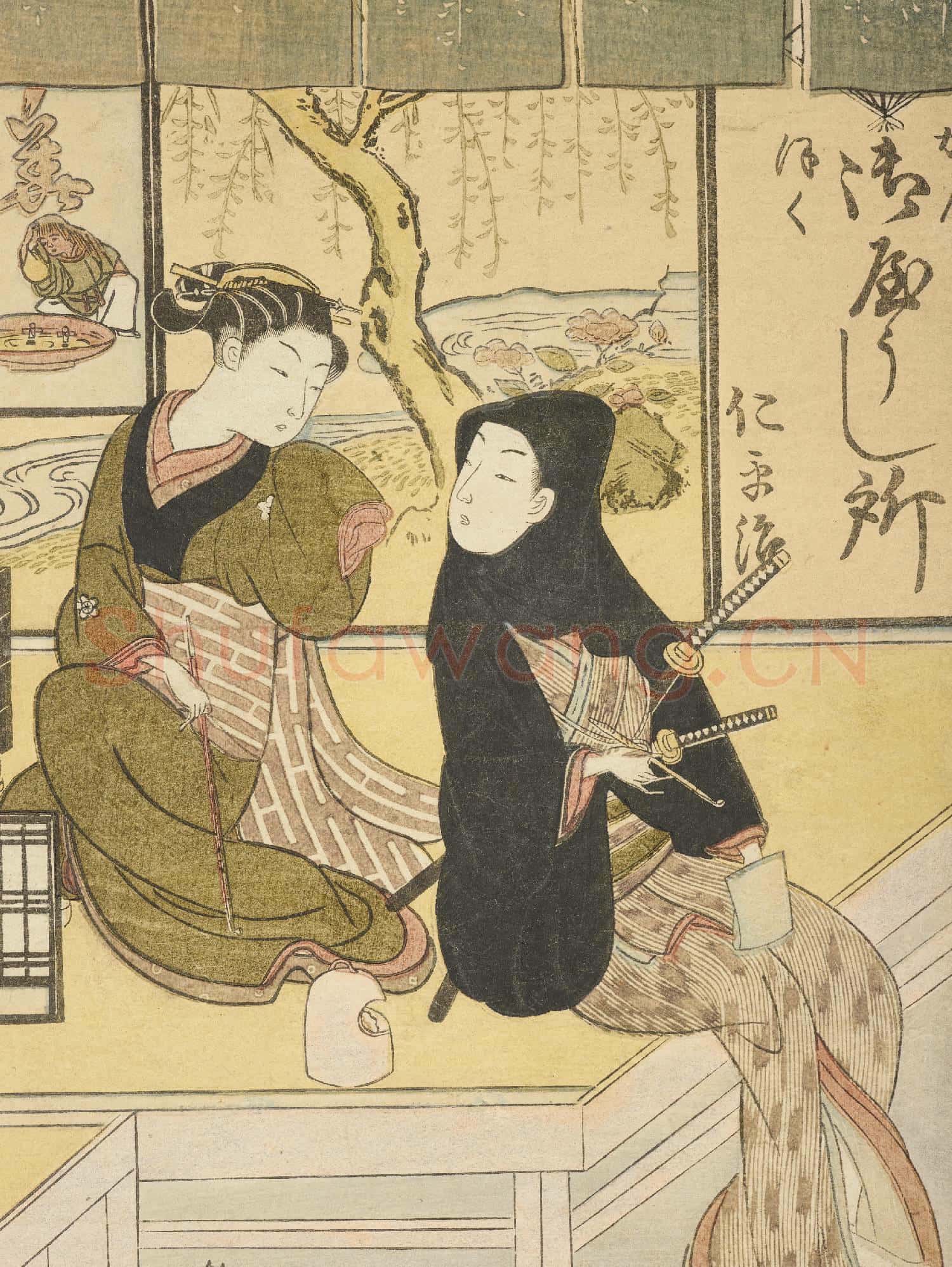 日本江戶時代鈴木春信淺草的晴嵐