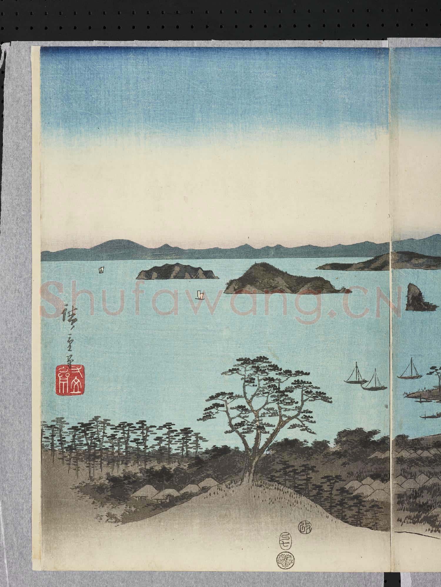 日本江戶時代歌川廣重雪月花 武陽金澤八勝夜景
