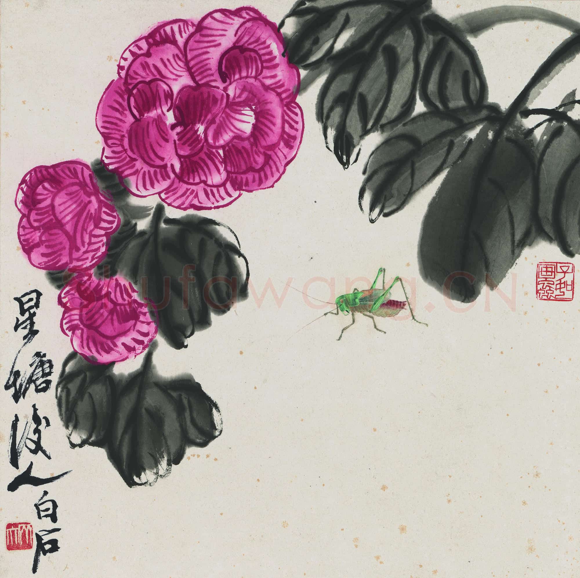 齐白石 花卉蝈蝈图