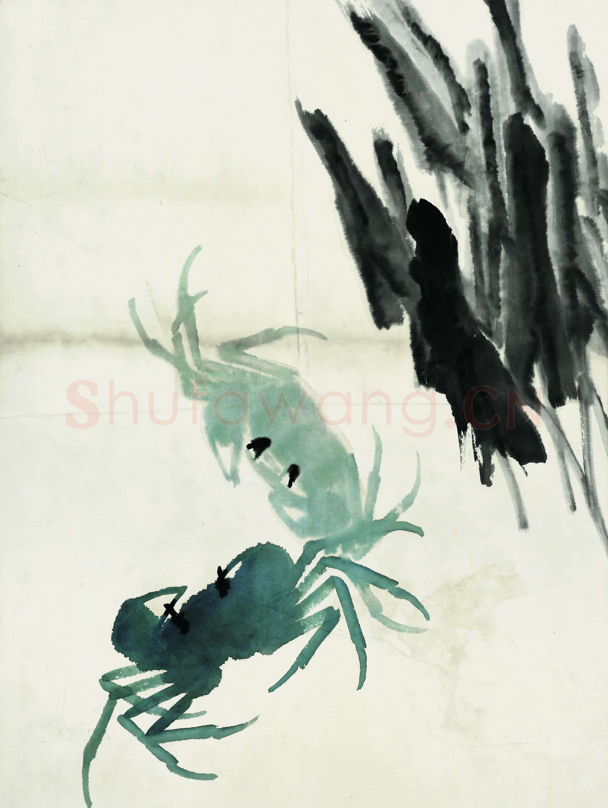 近现代 齐白石国画 鱼虾册页-01