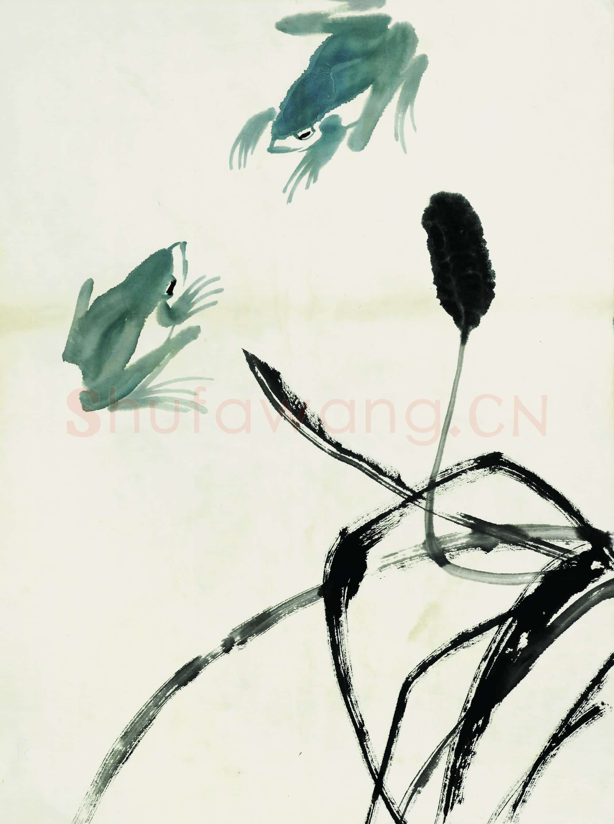 近现代 齐白石国画 鱼虾册页-03