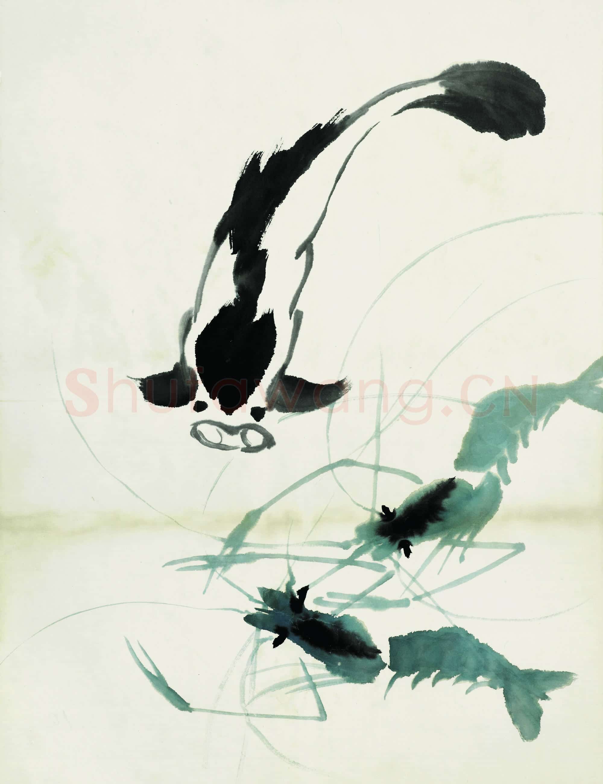 近现代 齐白石国画 鱼虾册页-07