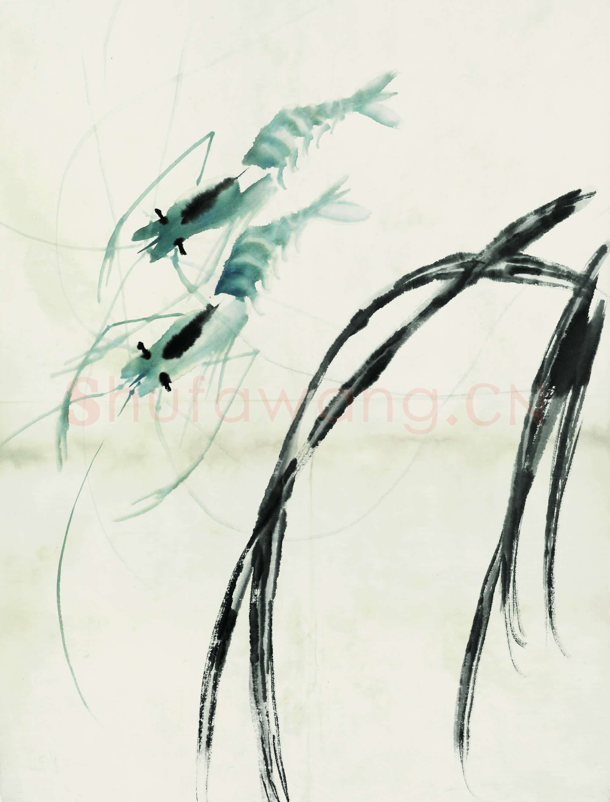 近现代 齐白石国画 鱼虾册页-08