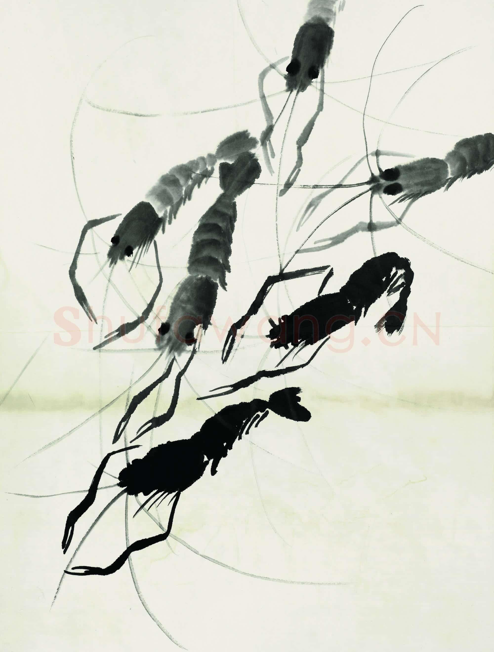 近现代 齐白石国画 鱼虾册页-17