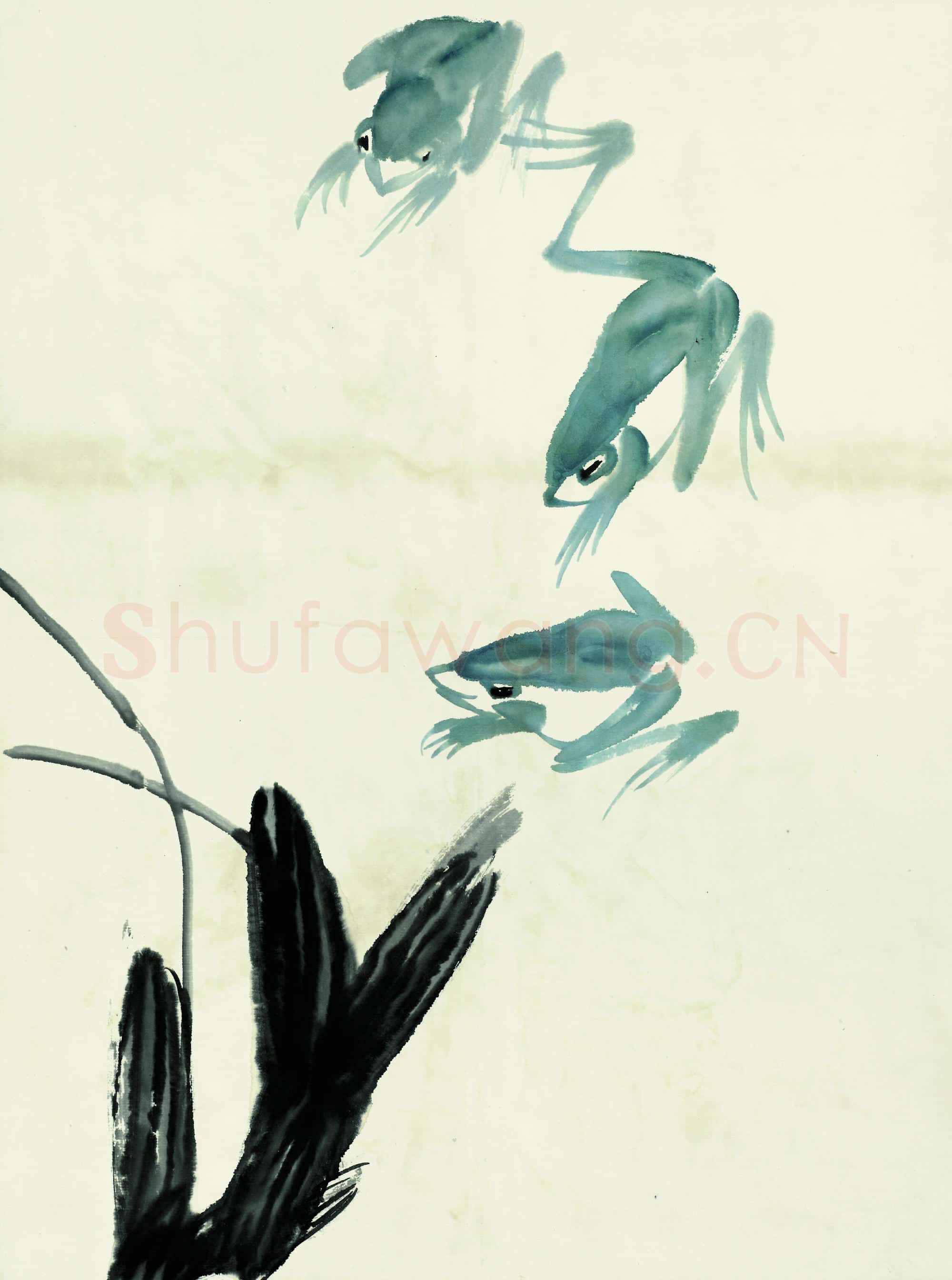 近现代 齐白石国画 鱼虾册页-50