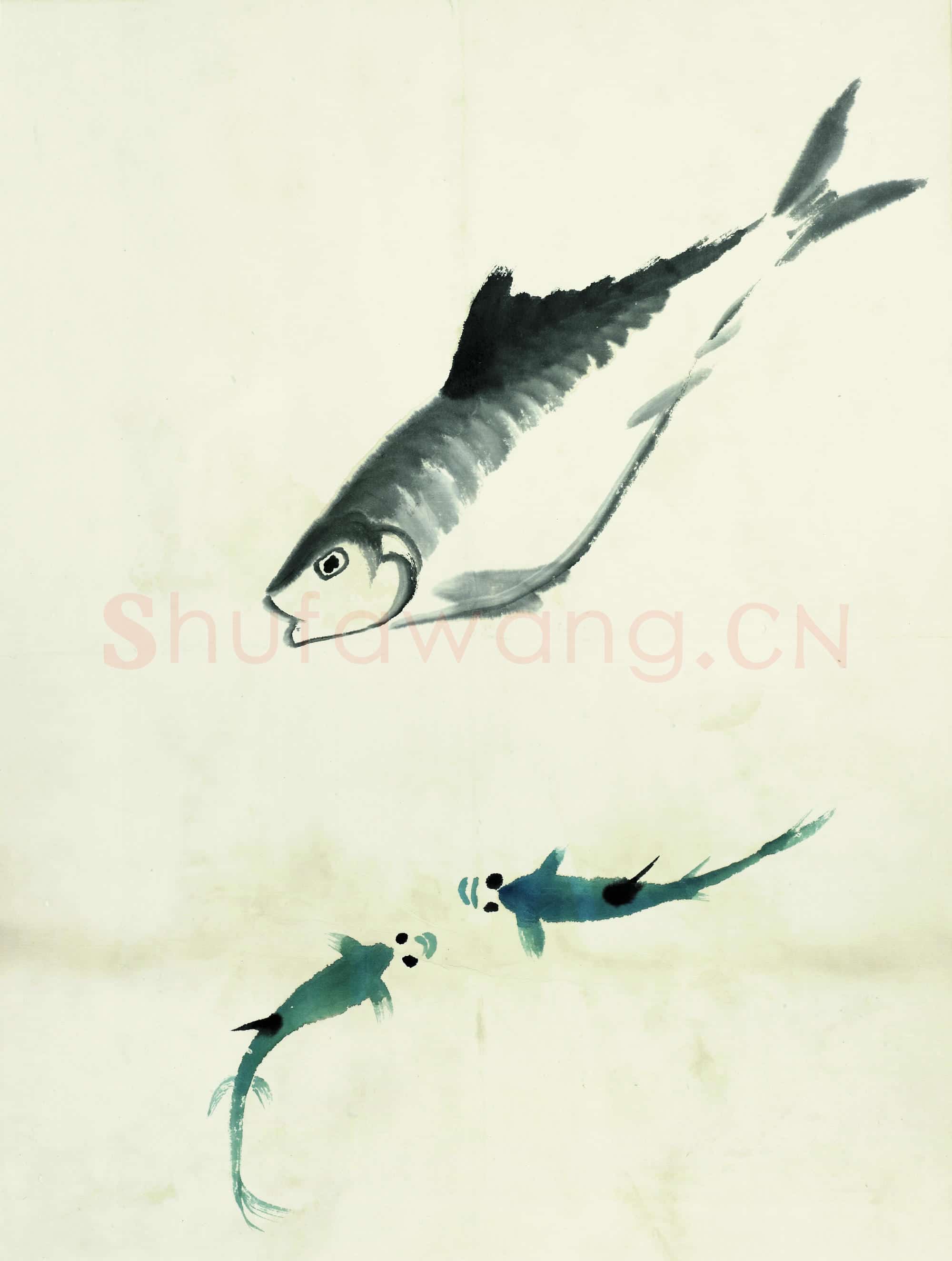 近现代 齐白石国画 鱼虾册页-61