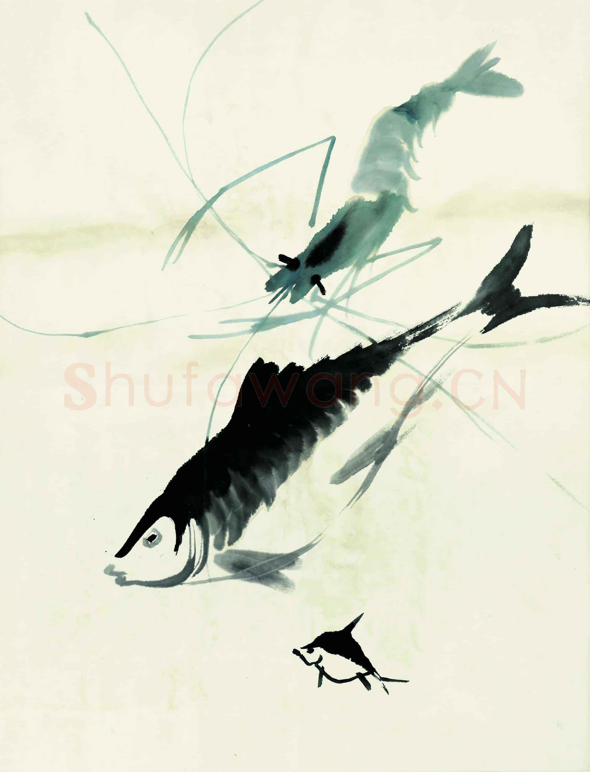 近现代 齐白石国画 鱼虾册页-69