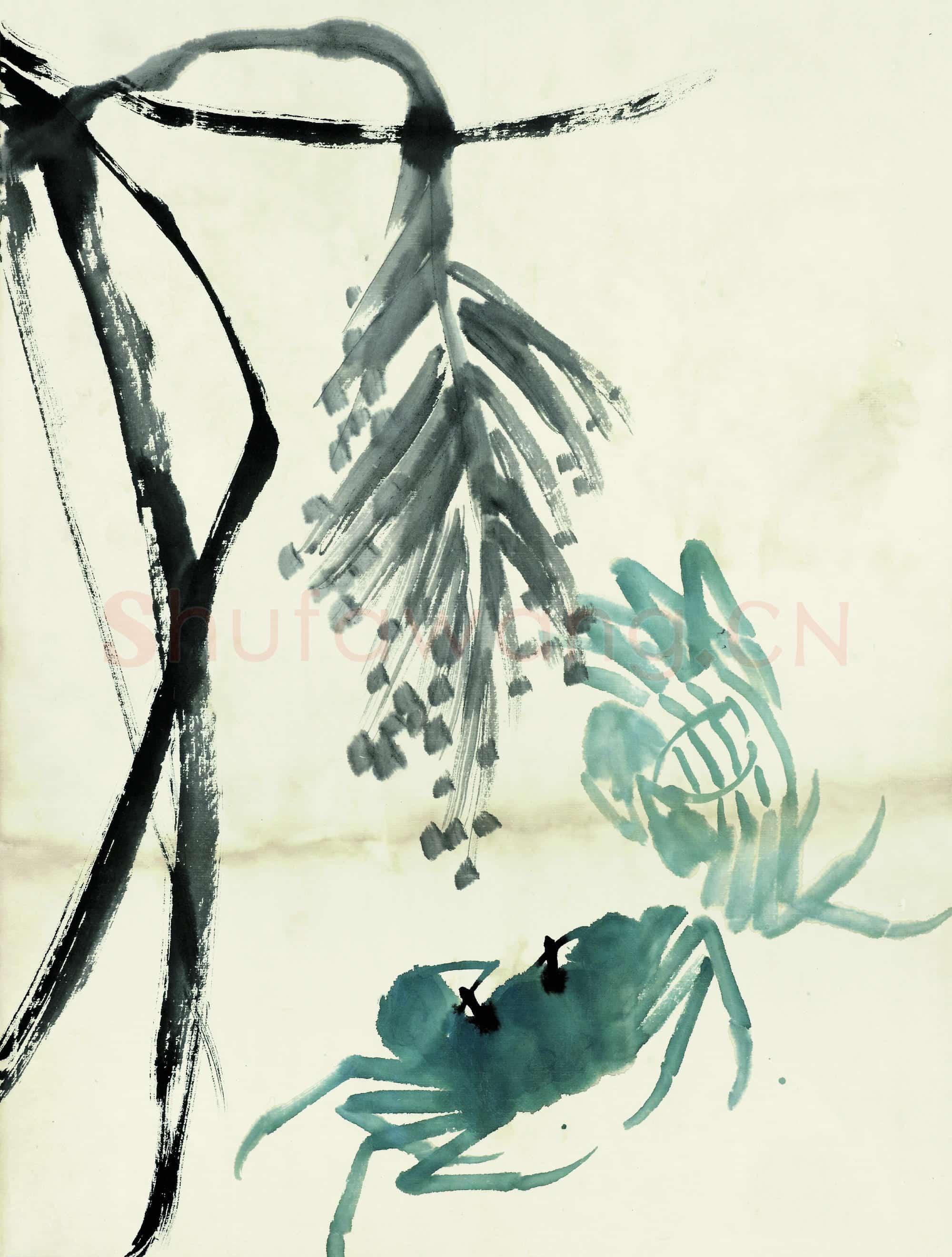 近现代 齐白石国画 鱼虾册页-85