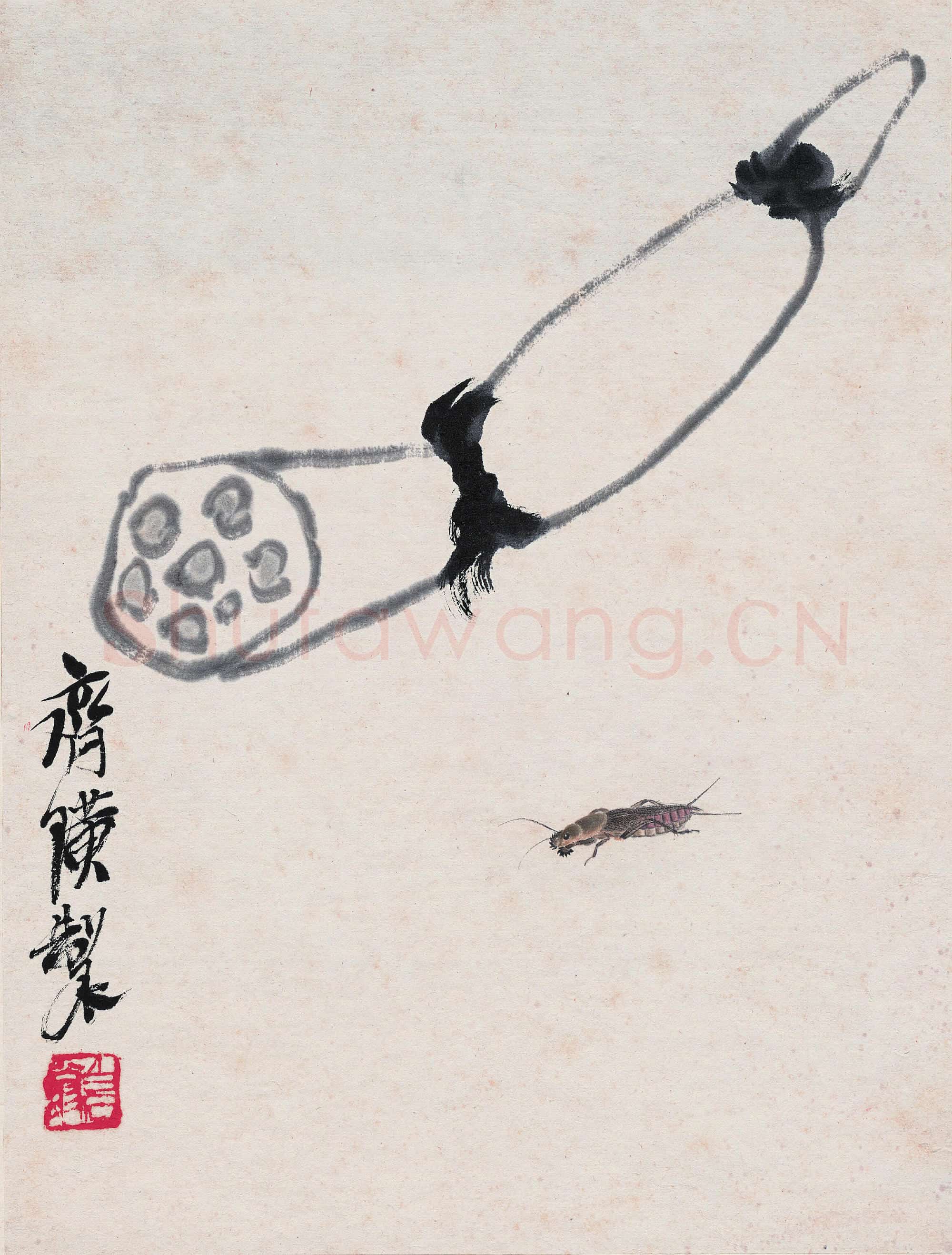 齐白石 藕与蝼蛄