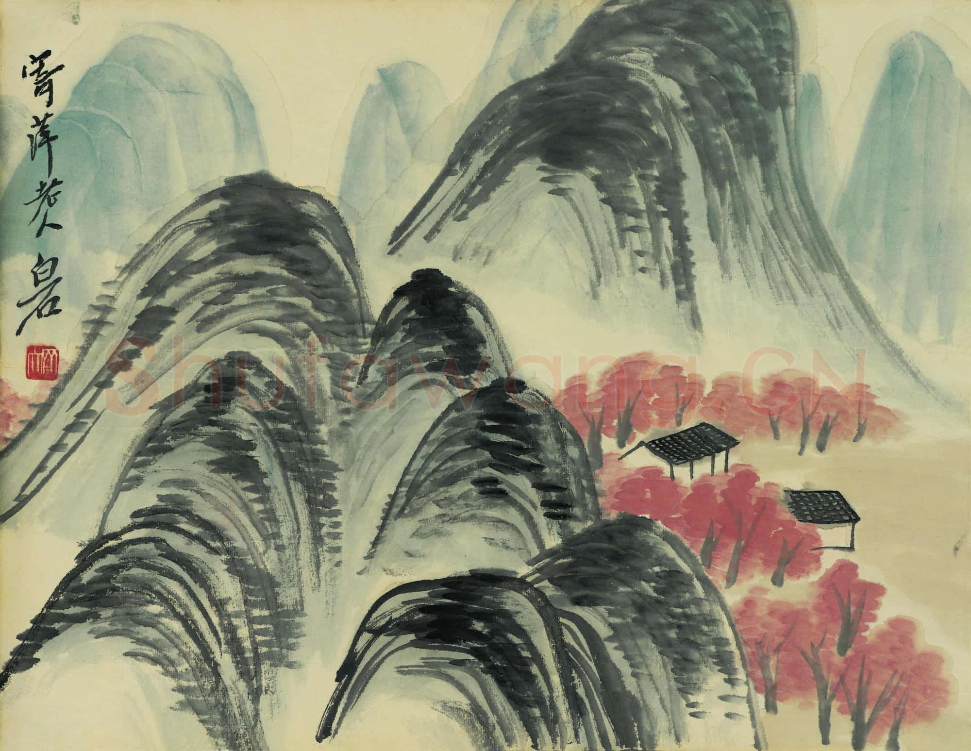 近现代 齐白石国画山水作品 借山图册-12