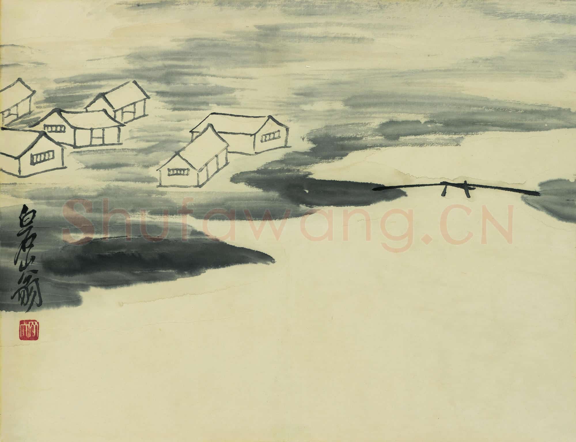 近现代 齐白石国画山水作品 借山图册-15