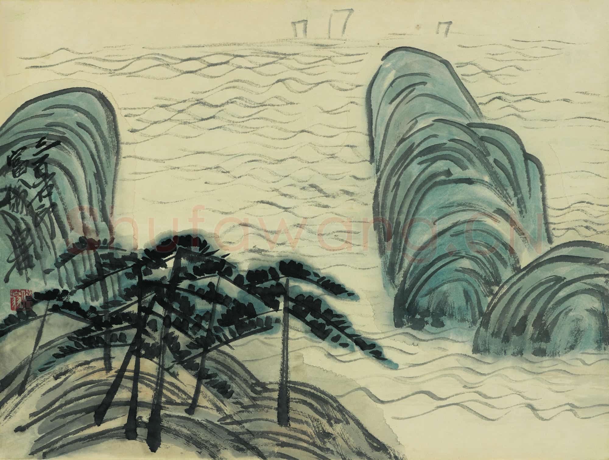 近现代 齐白石国画山水作品 借山图册-16