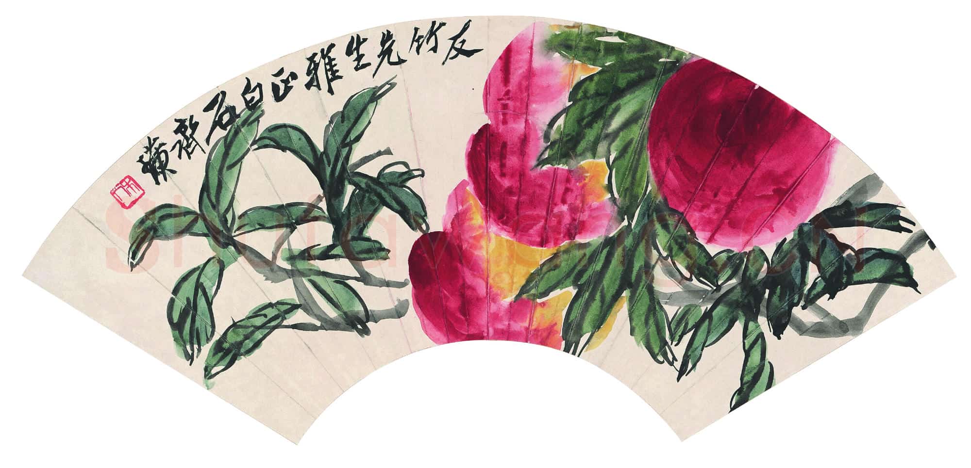 齐白石 长寿延年扇