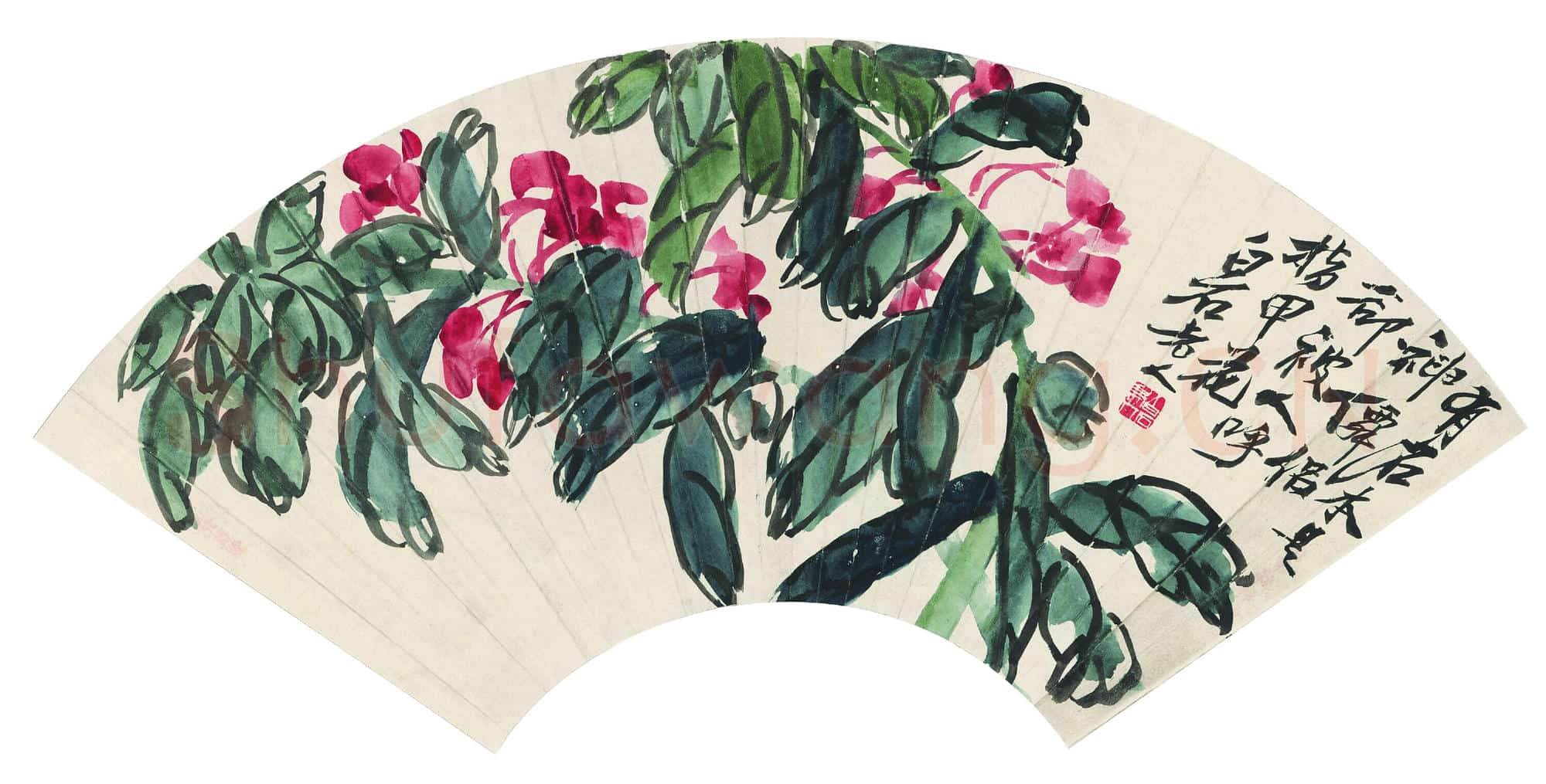 齐白石 花繁叶盛扇