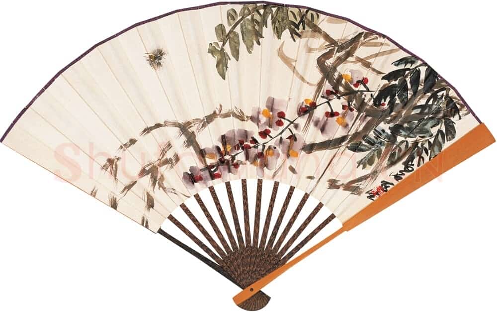 近现代 齐白石国画花鸟扇面作品 扇面 正面-10