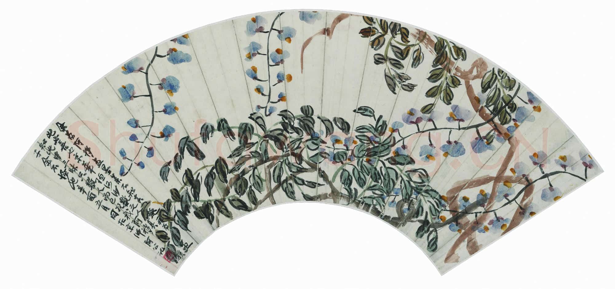 齐白石 折枝花卉扇面-03